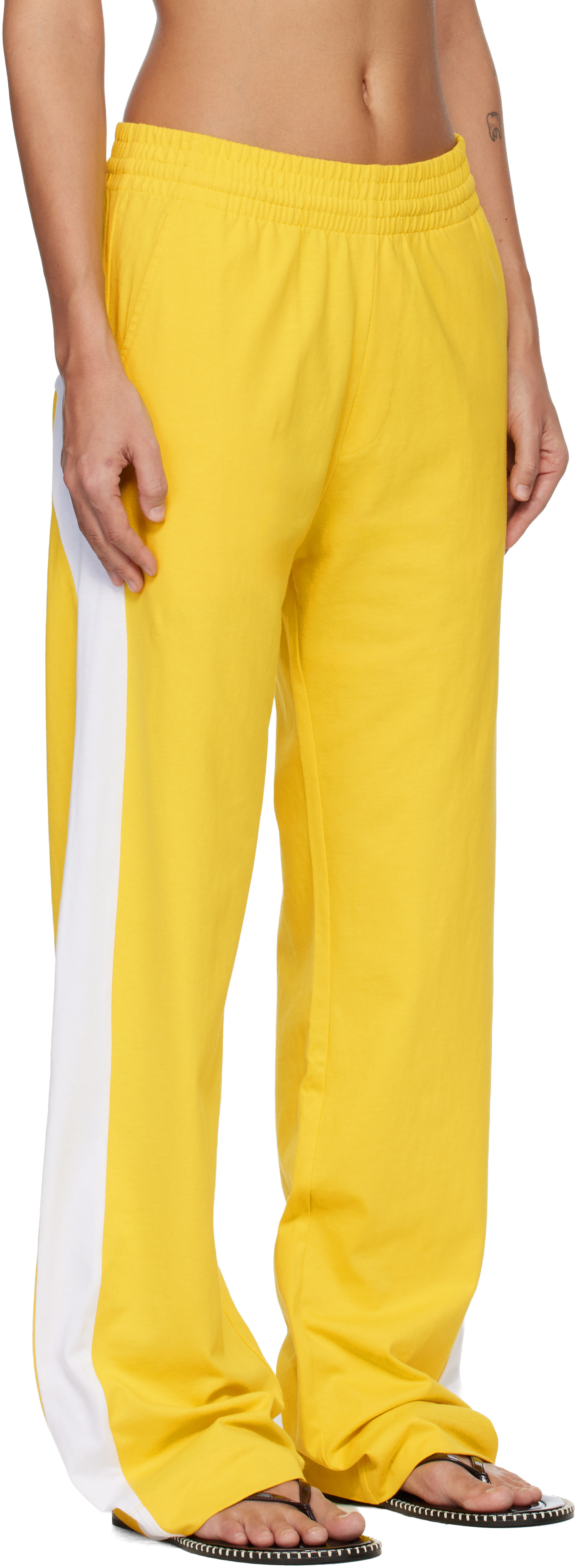 【dries van noten】ビッグスウェット◎イエロー Dries Van Noten: Yellow Contrasting Trousers | SSENSE
