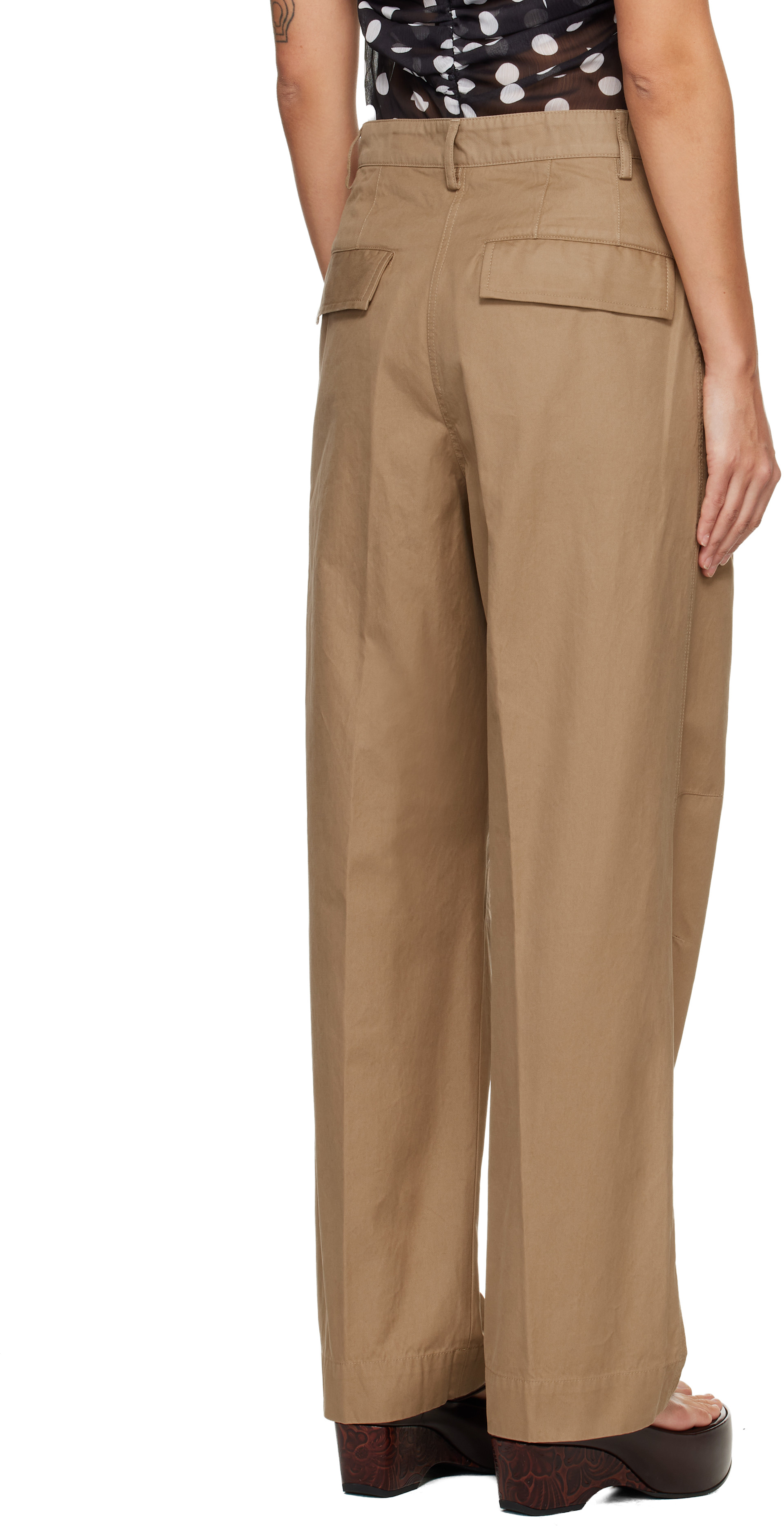Dries Van Noten: Brown Loose Fit Workwear Trousers | SSENSE Canada