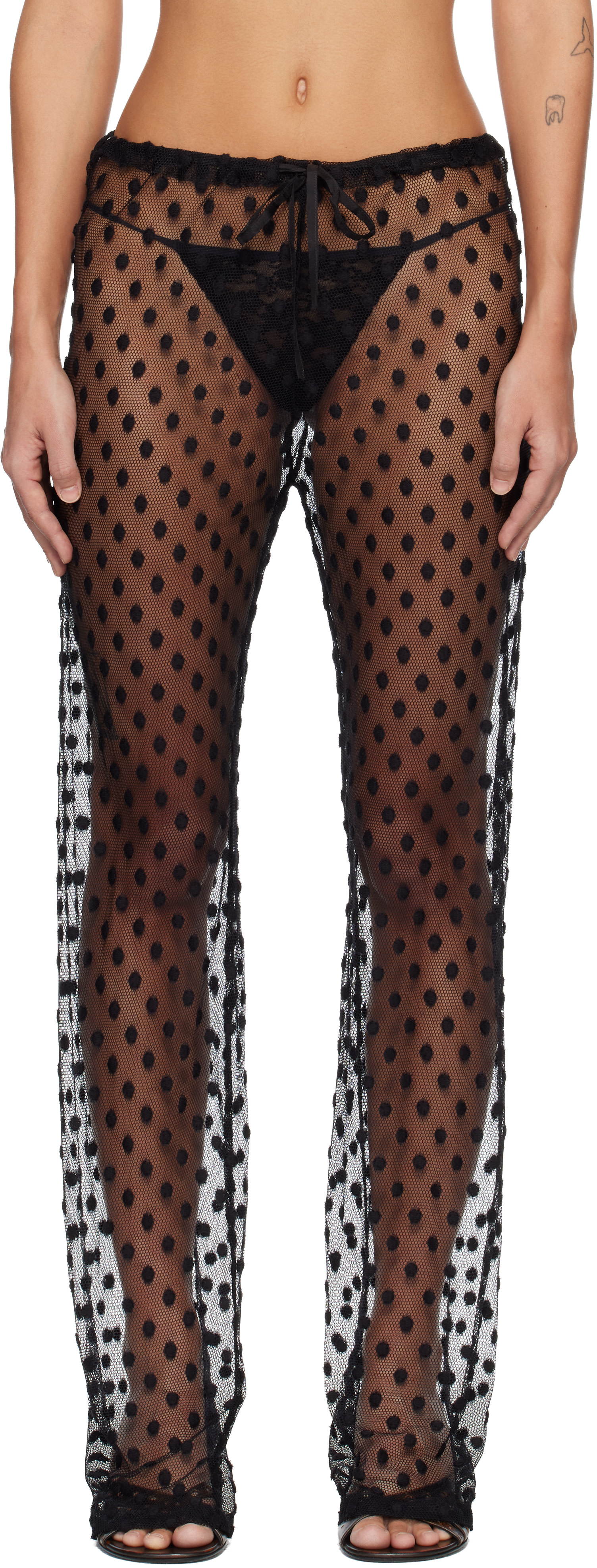 Dries Van Noten - Pantalon noir à taille élastique