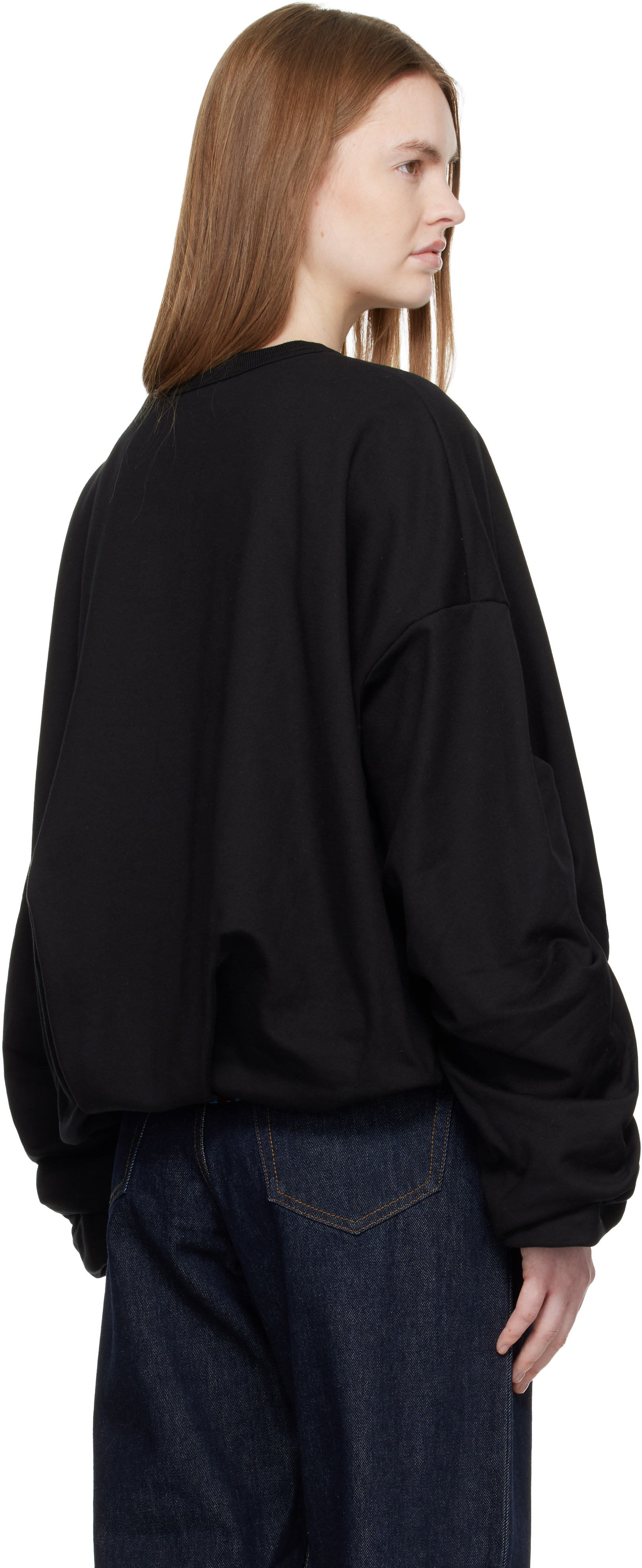 Dries Van Noten - Pull molletonné drapé noir