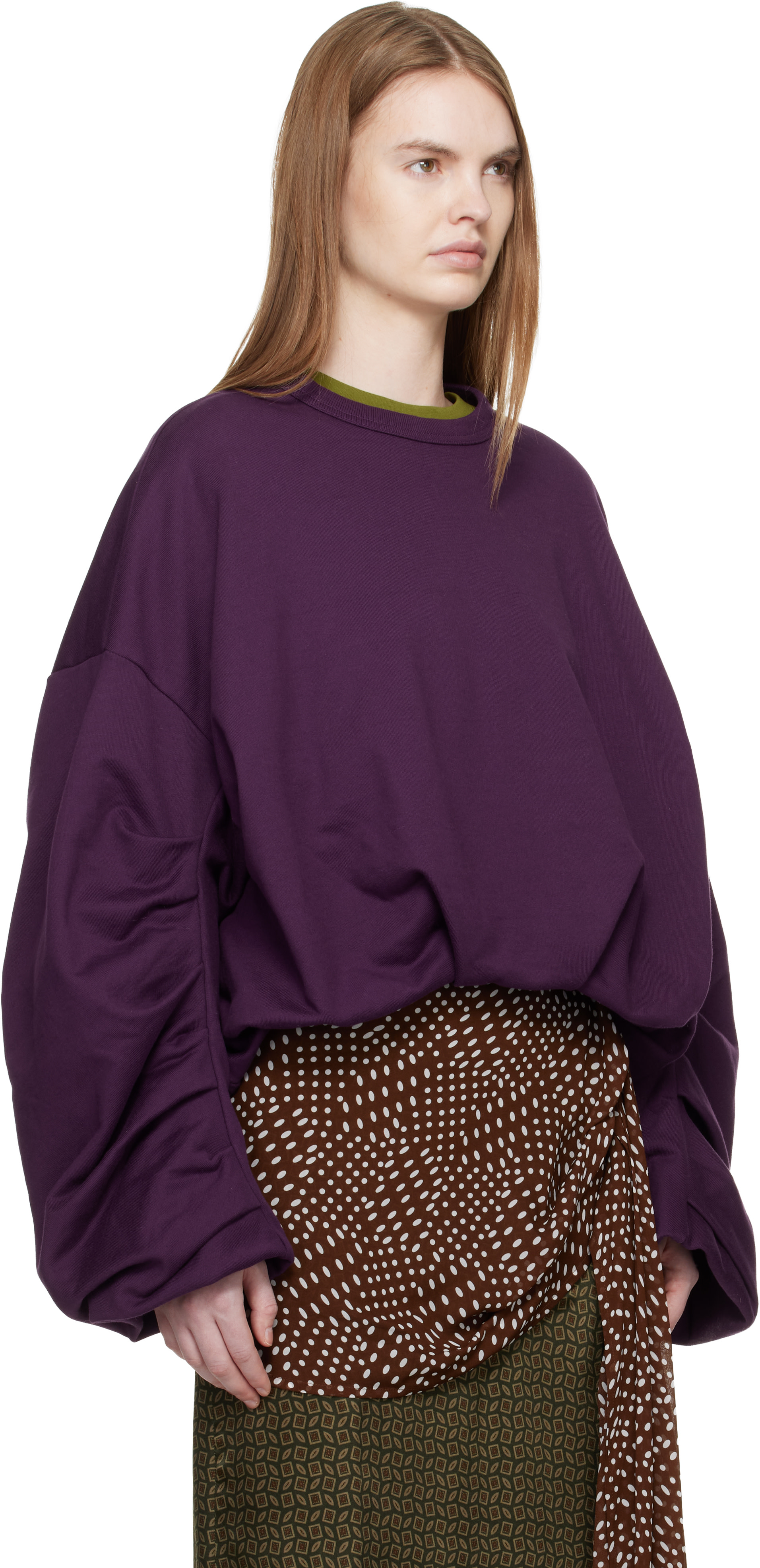Dries Van Noten: Purple Draped Sweatshirt | SSENSE