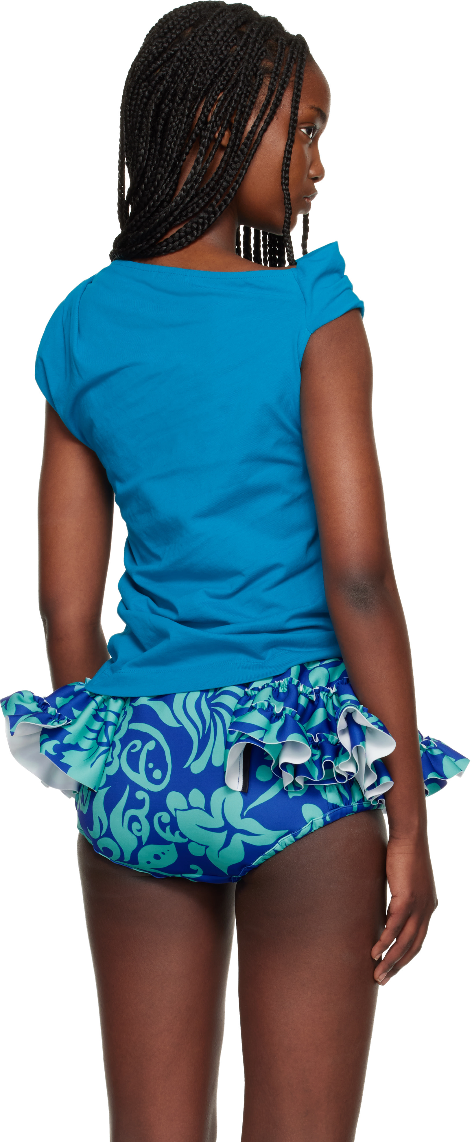 Dries Van Noten: Blue Draped Tank Top | SSENSE