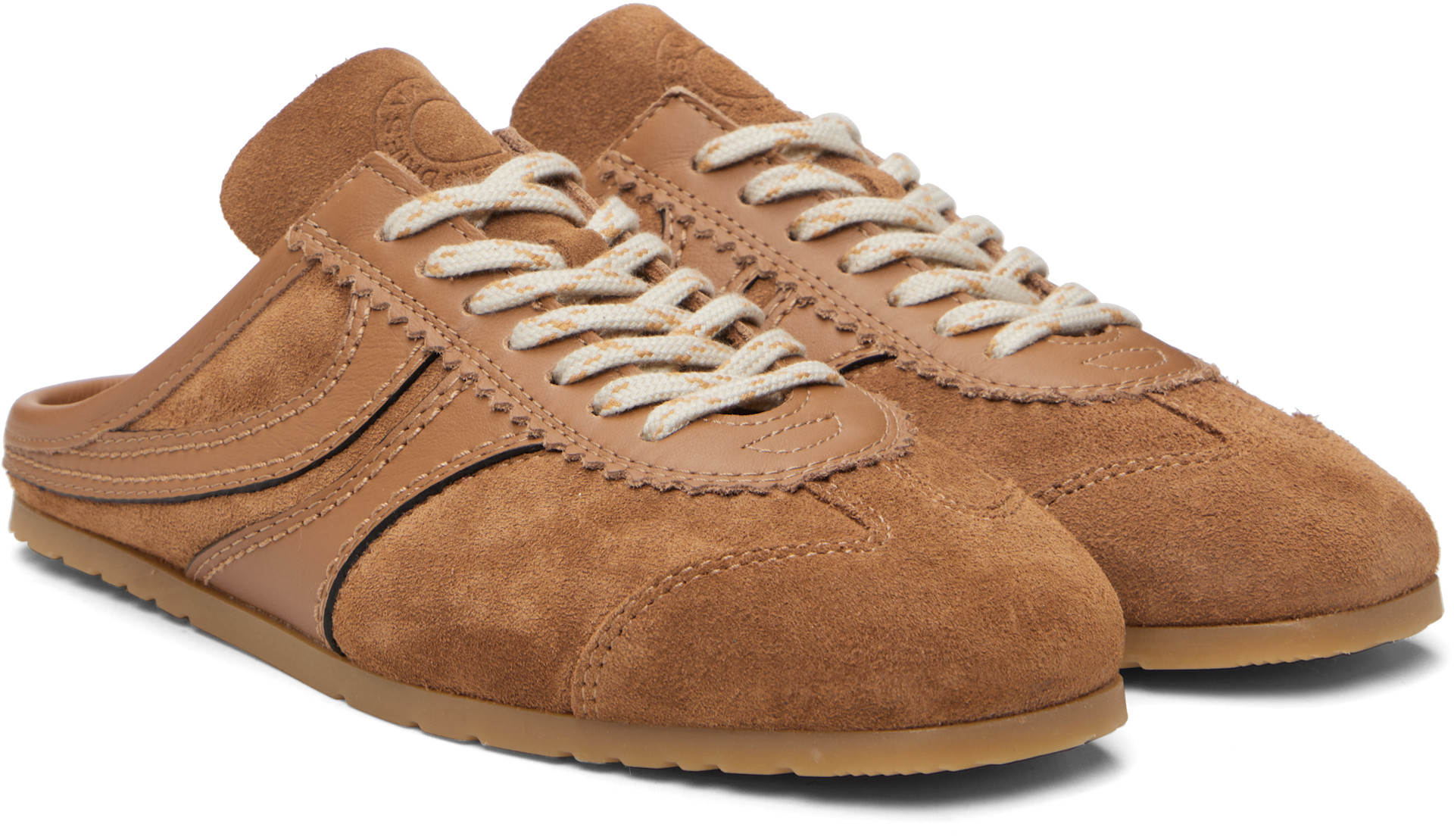 Dries Van Noten: Tan Suede Sneaker Mule Loafers | SSENSE