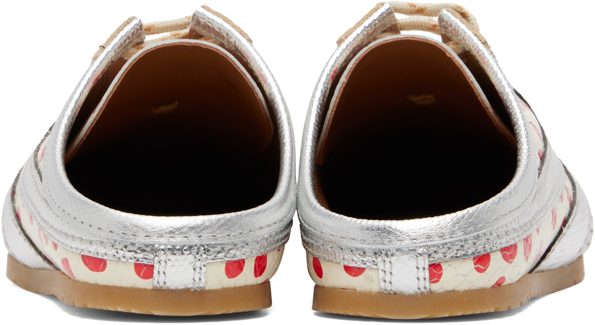 Dries Van Noten: Brown & Silver Leather Mule Sneakers | SSENSE Canada