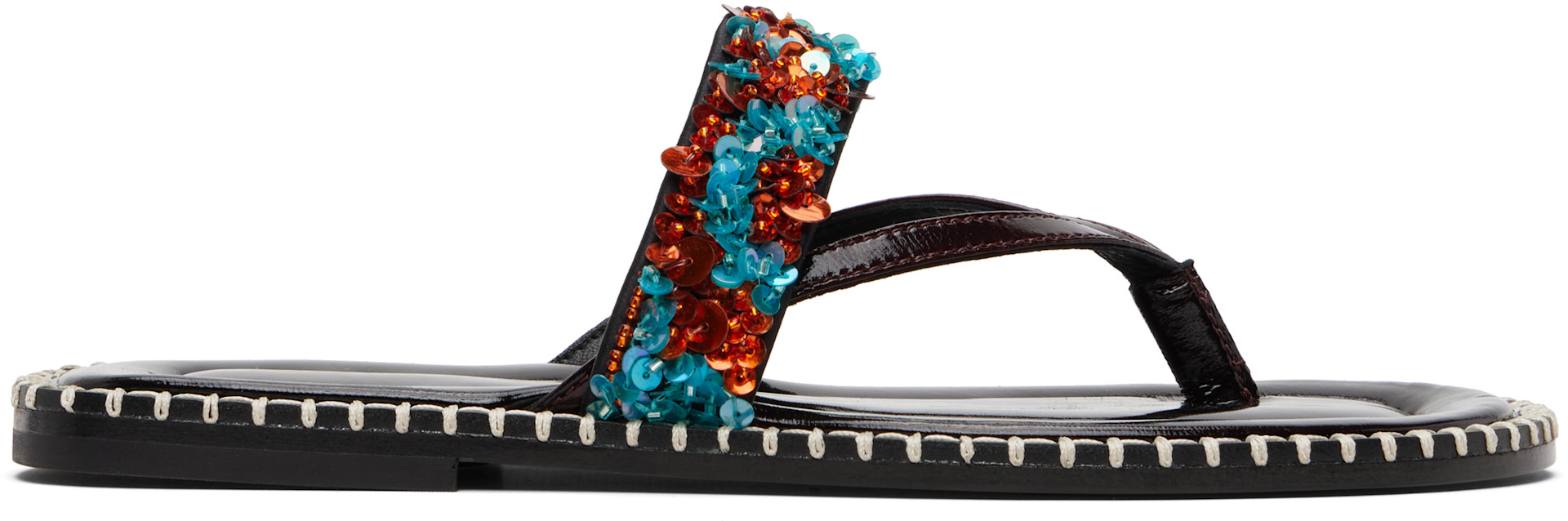 Dries Van Noten: ブルー＆オレンジ エンベリッシュド サンダル