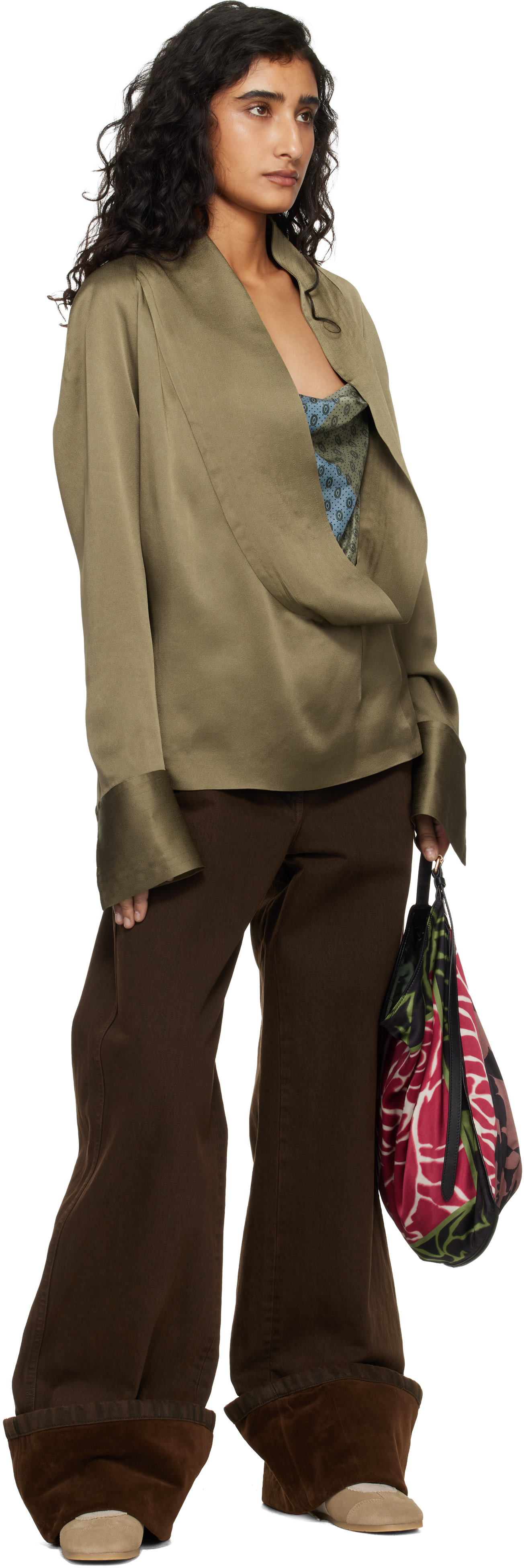 Dries Van Noten - Baskets beiges en suède