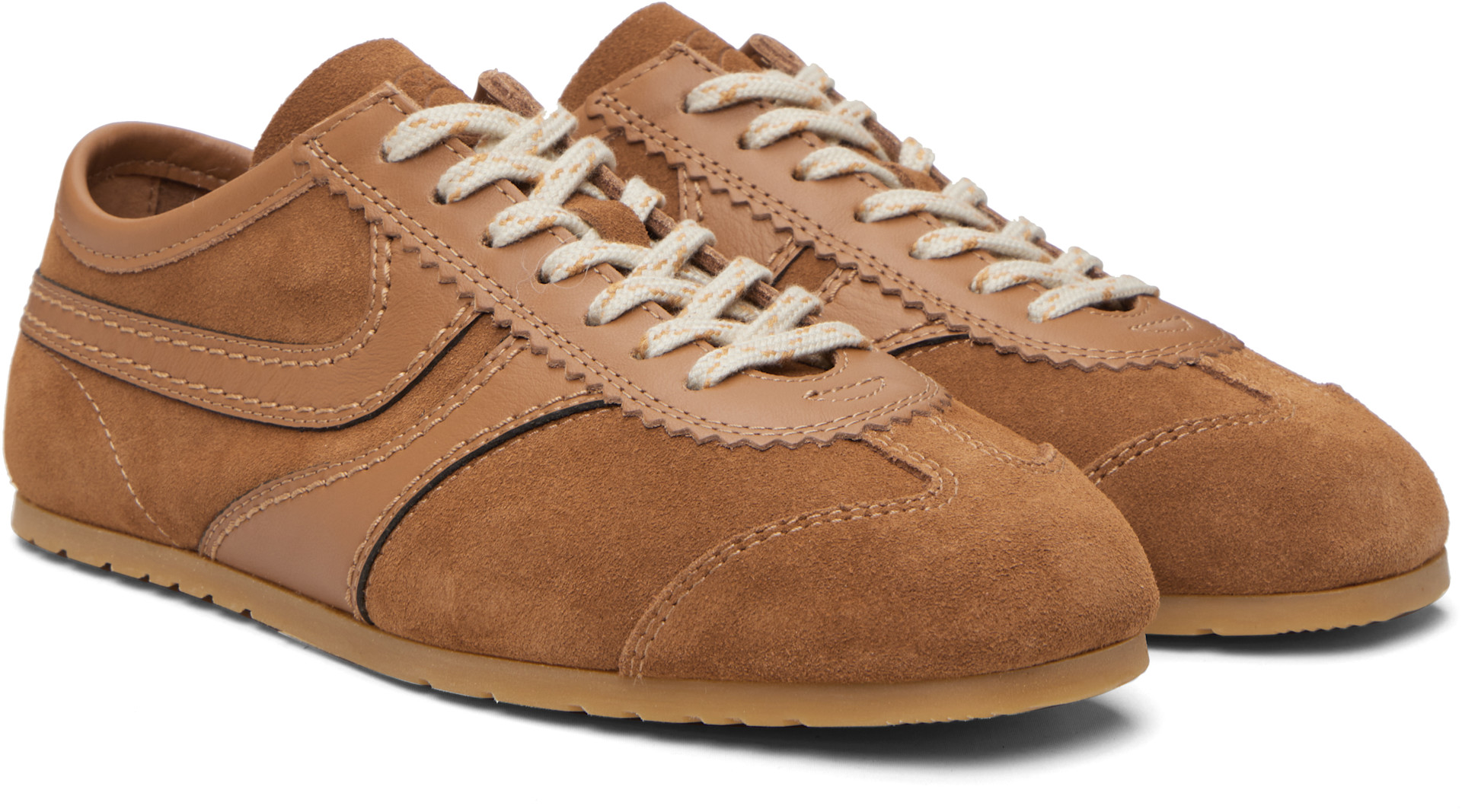 Dries Van Noten - Baskets brun clair en suède