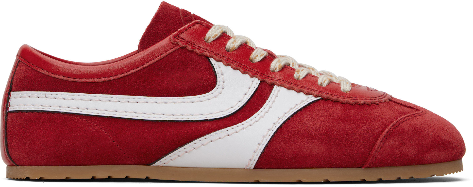 Dries Van Noten: レッド スエード スニーカー | SSENSE 日本