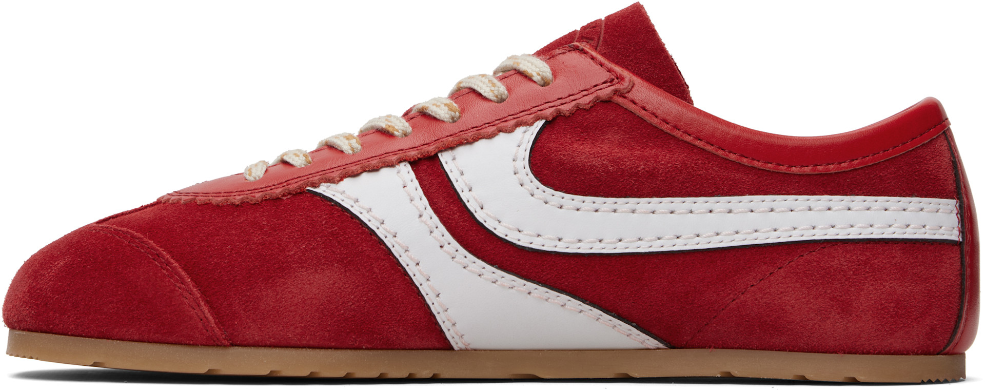 Dries Van Noten - Baskets rouges en suède