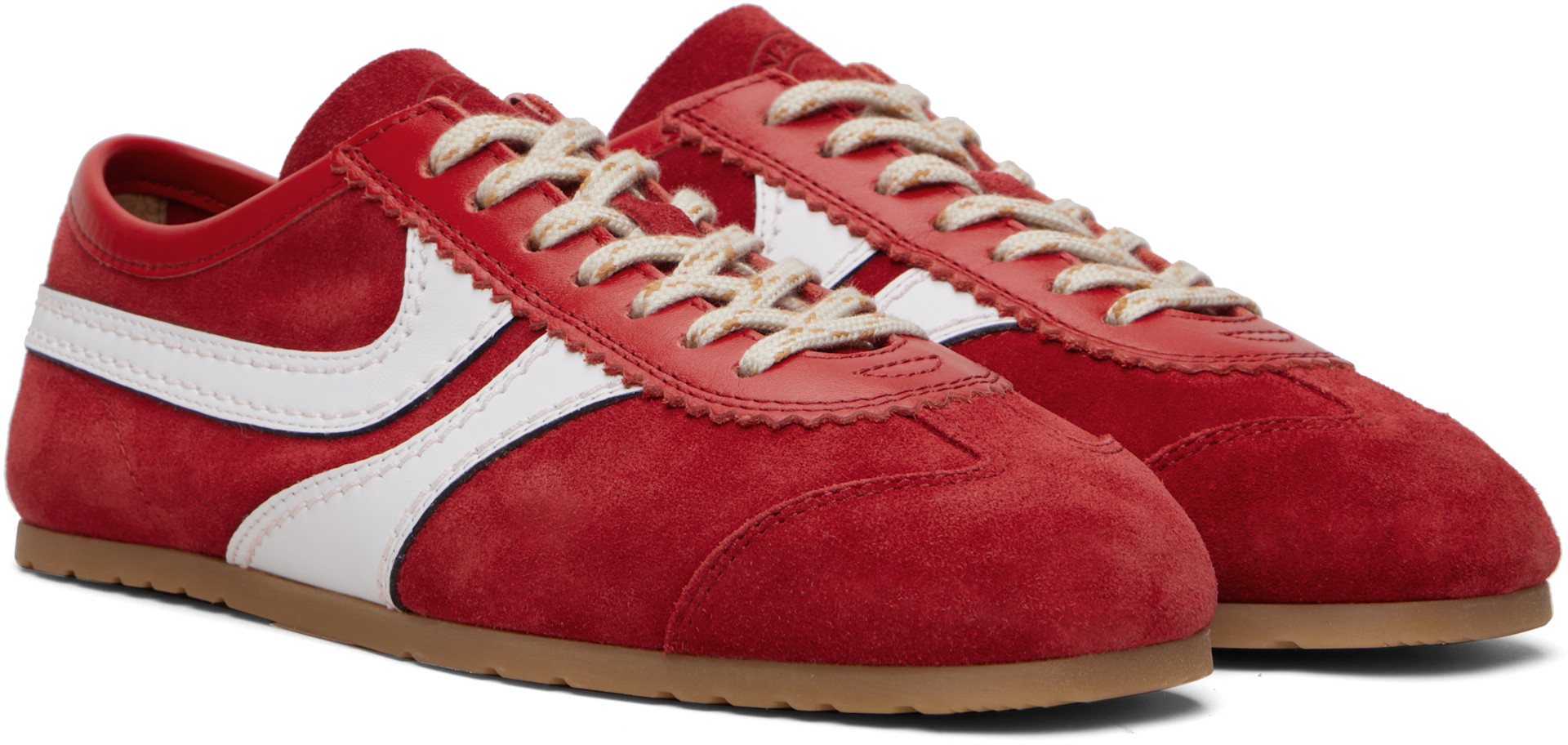 Dries Van Noten - Baskets rouges en suède