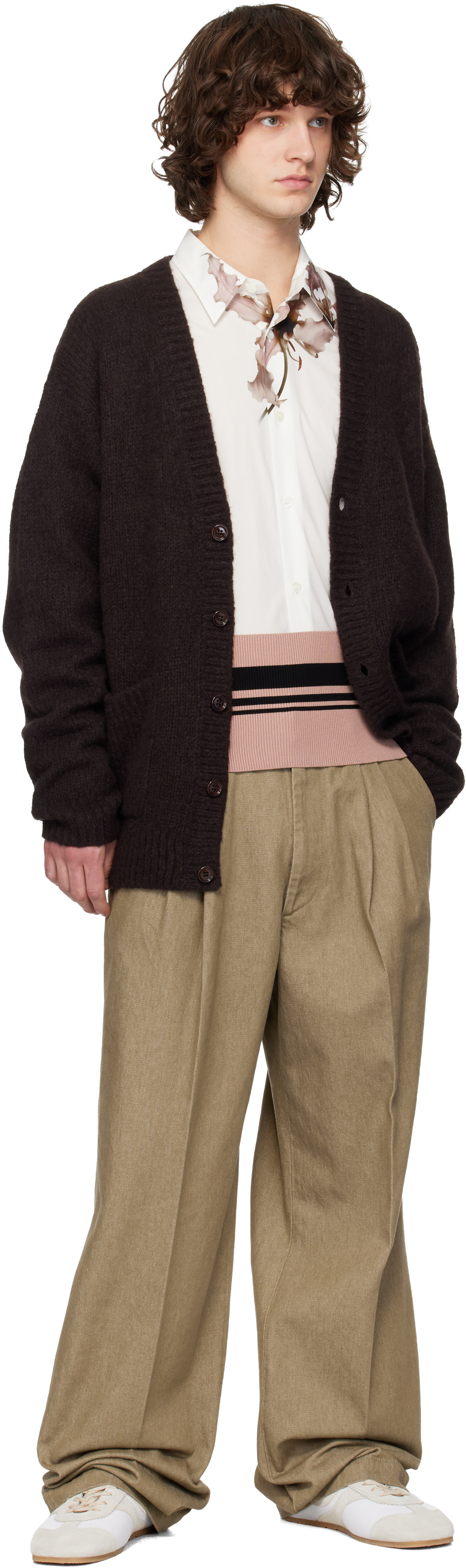 Dries Van Noten: Pink Ribbed Waistband Belt | SSENSE