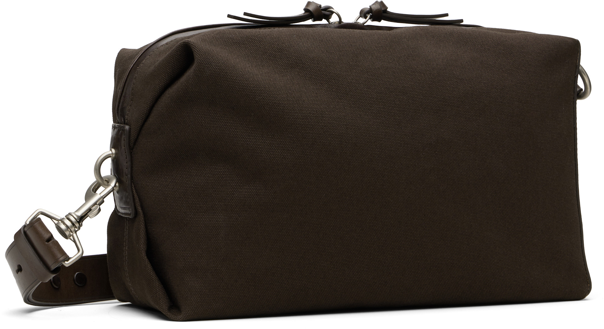 バッグ Dries Van Noten Canvas Shoulder 2WAY Dries Van Noten: Brown Canvas & Lambskin Bag | SSENSE