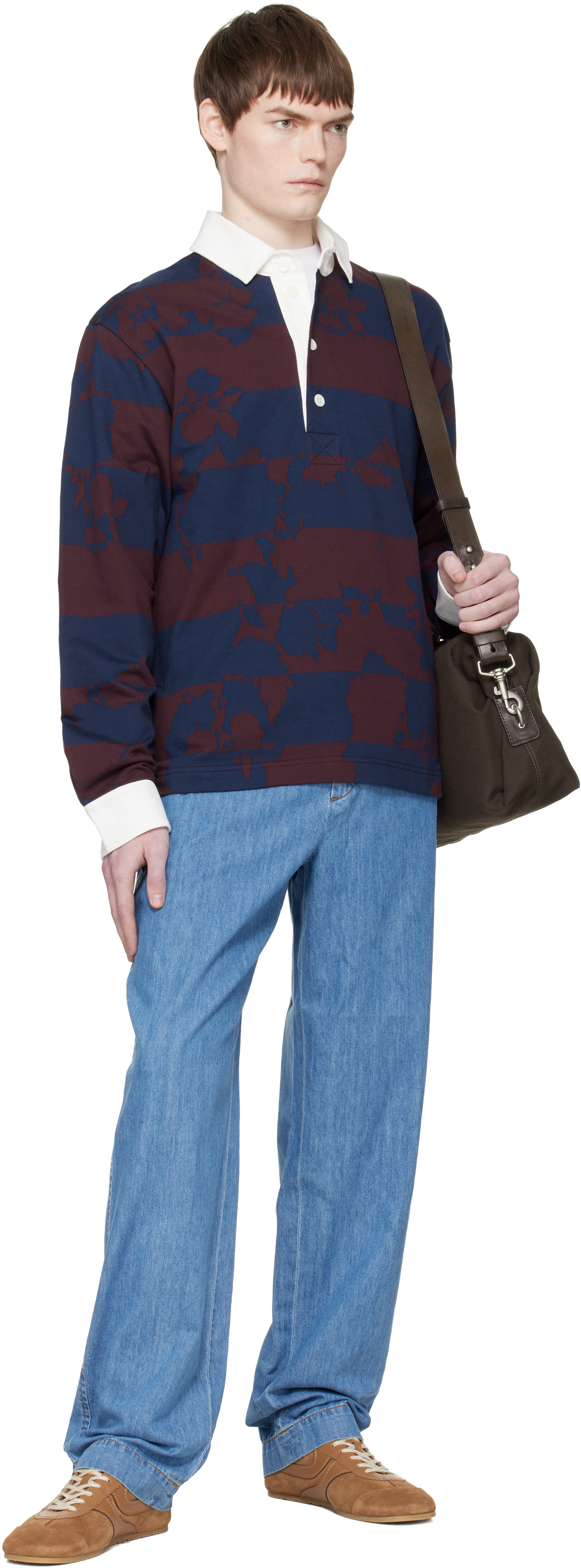 バッグ DRIES VAN NOTEN travel canvas bag Dries Van Noten: Brown Canvas & Lambskin Bag | SSENSE