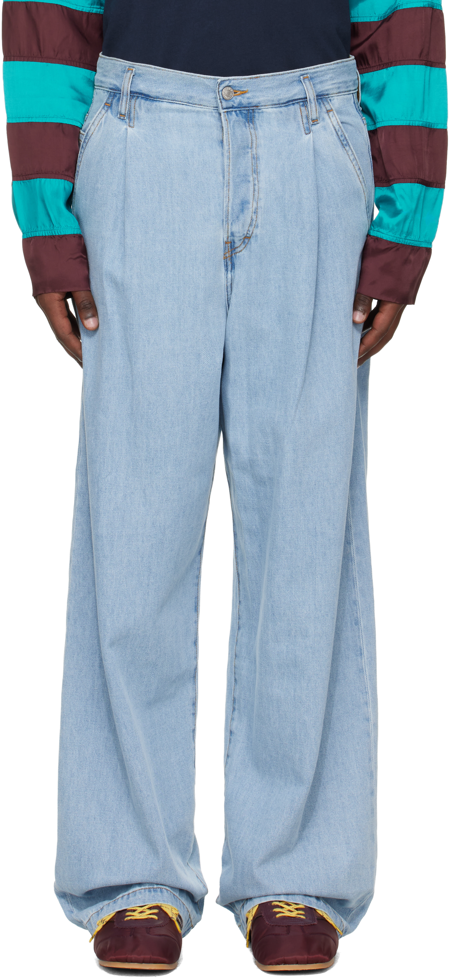 Dries Van Noten - Jean bleu à plis