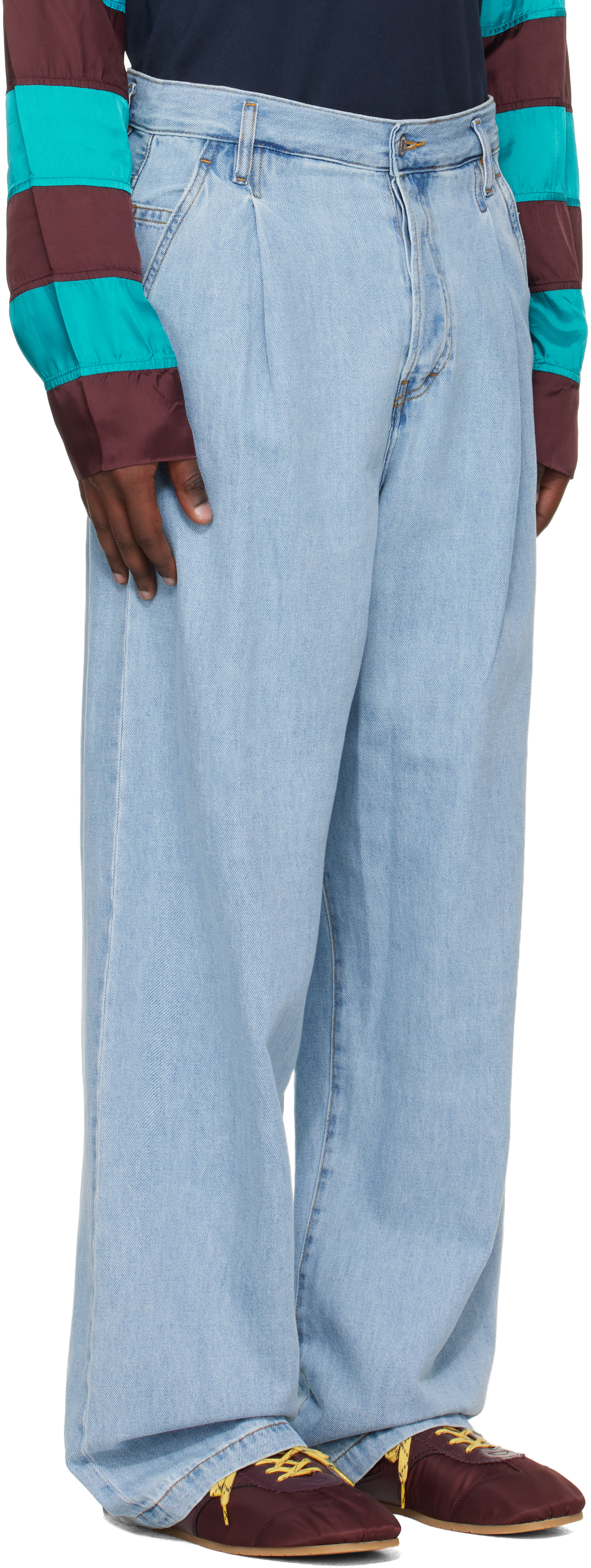 Dries Van Noten - Jean bleu à plis