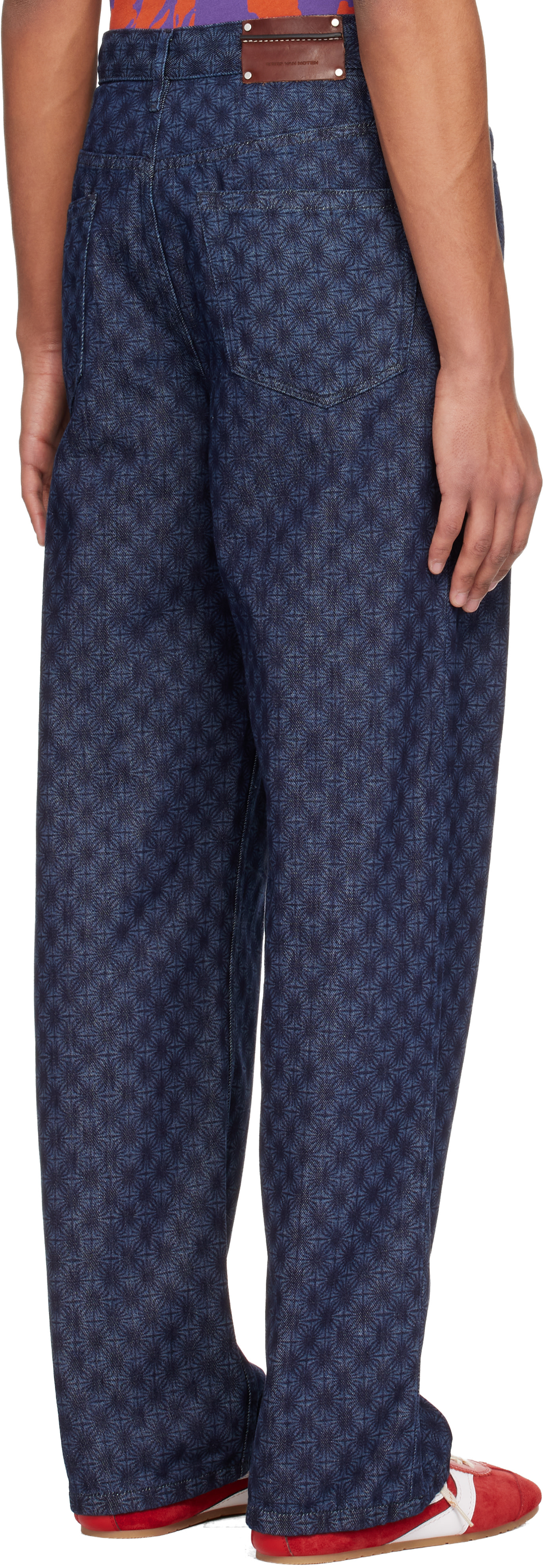 Dries Van Noten: Navy Floral Jeans | SSENSE