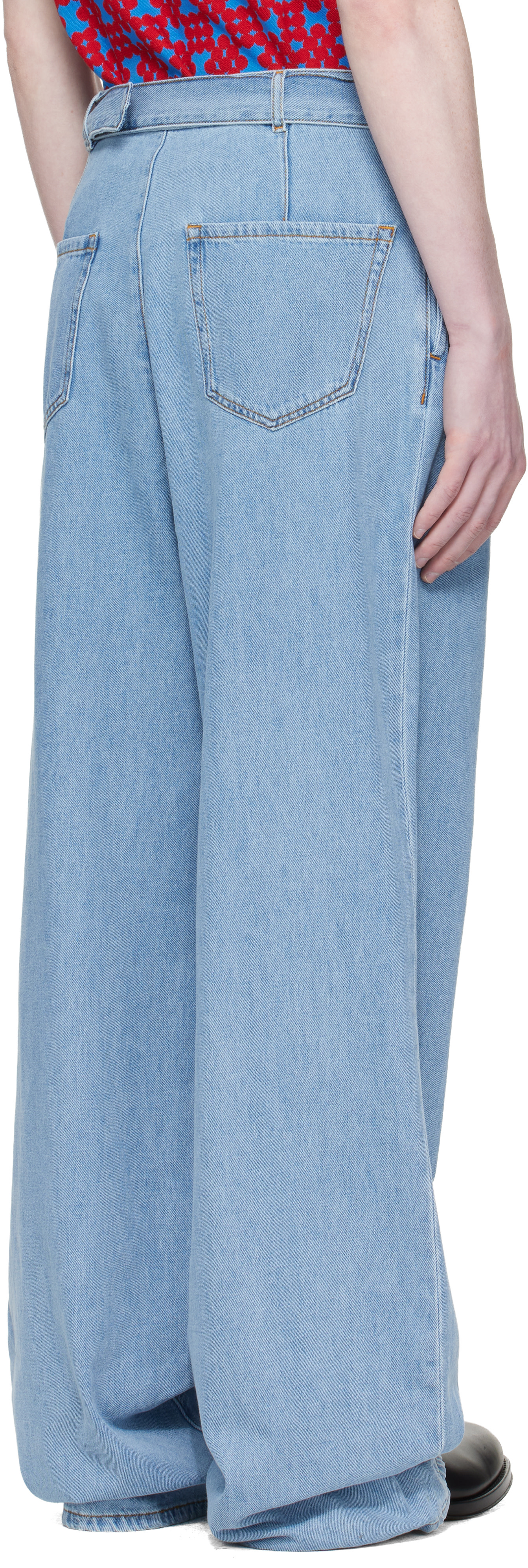 Dries Van Noten - Jean bleu à plis