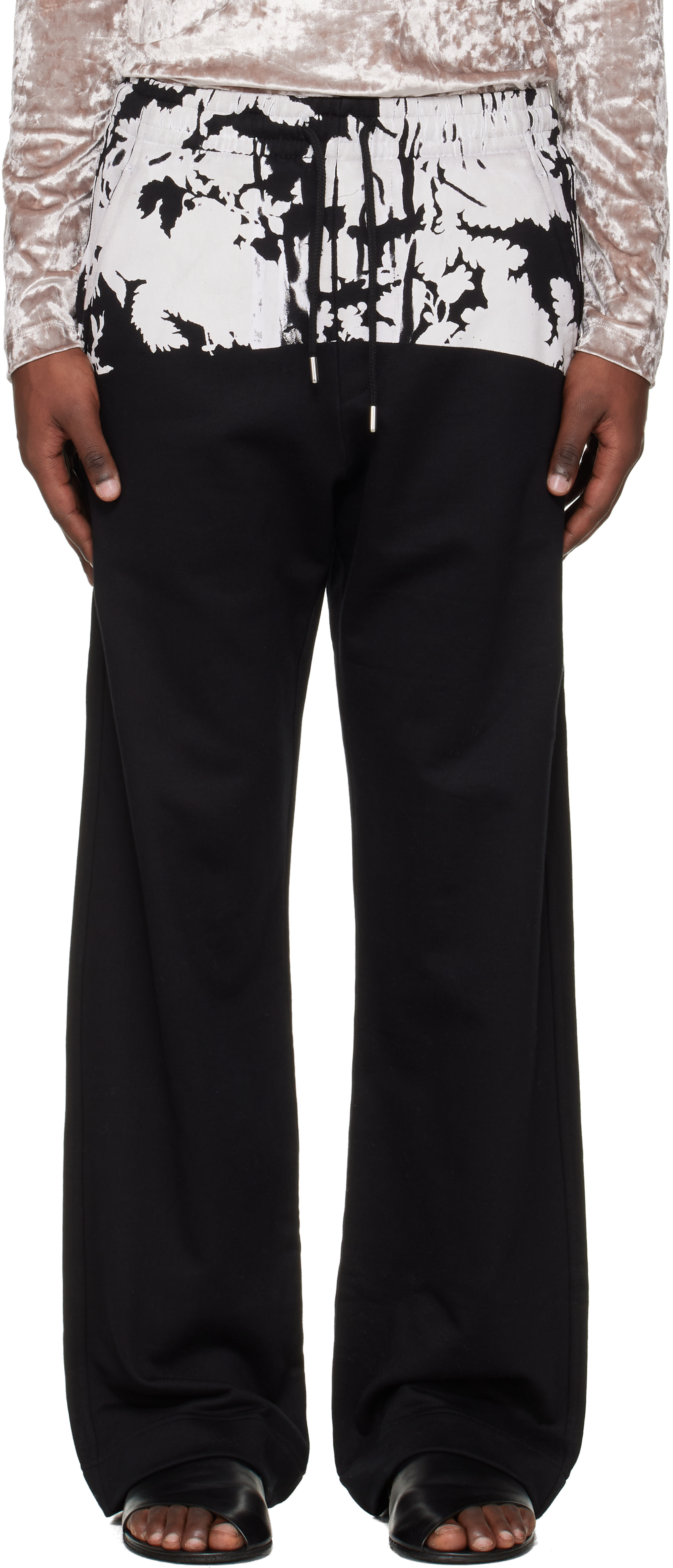 Dries Van Noten: Black Printed Sweatpants | SSENSE Norway Dries Van Noten: Black Printed Sweatpants | SSENSE Norway