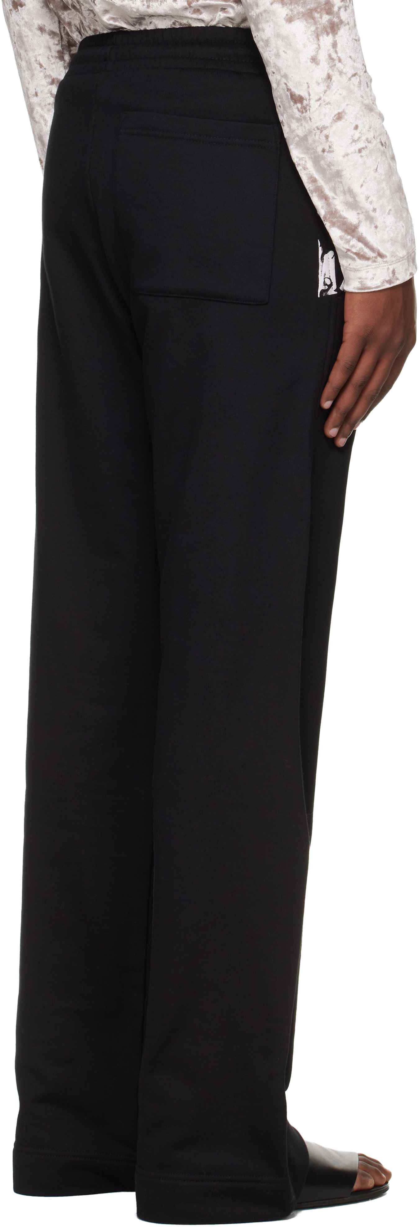 パンツ DRIES VAN NOTEN PADDED SWEAT PANTS BLACK Dries Van Noten: Black Printed Sweatpants | SSENSE