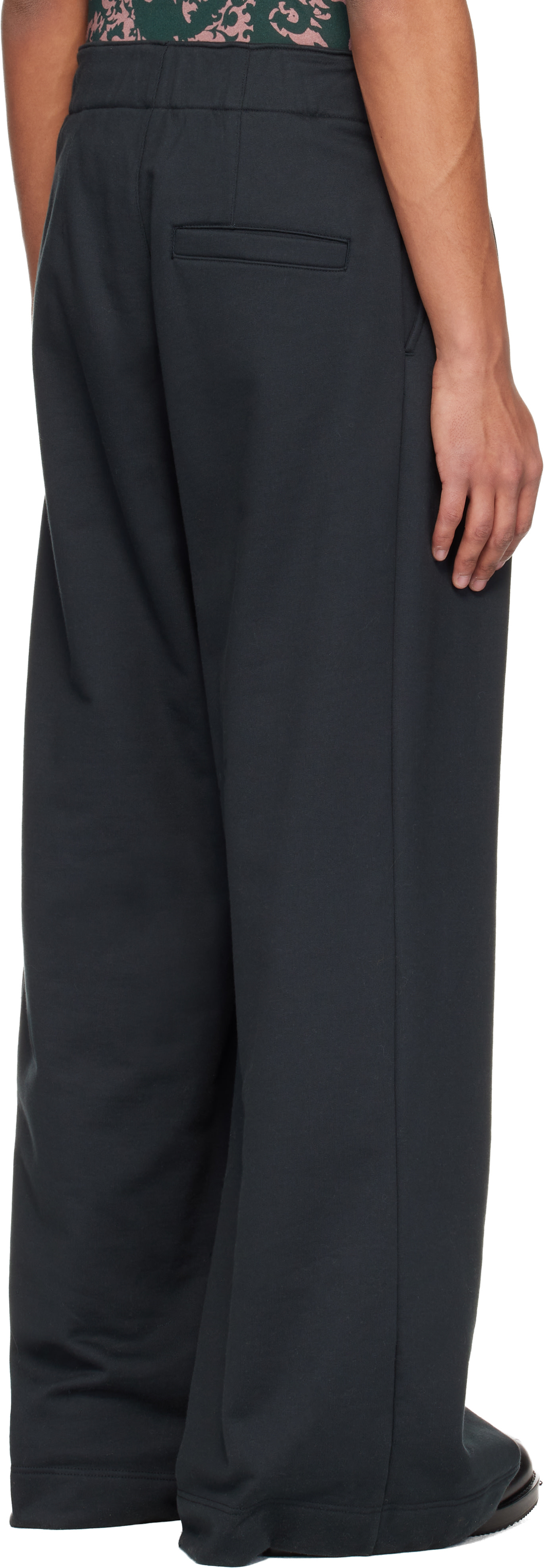 DRIES VAN NOTEN 2020SS ブラック ドレープパンツ 34 Dries Van Noten: Black Pleated Sweatpants | SSENSE