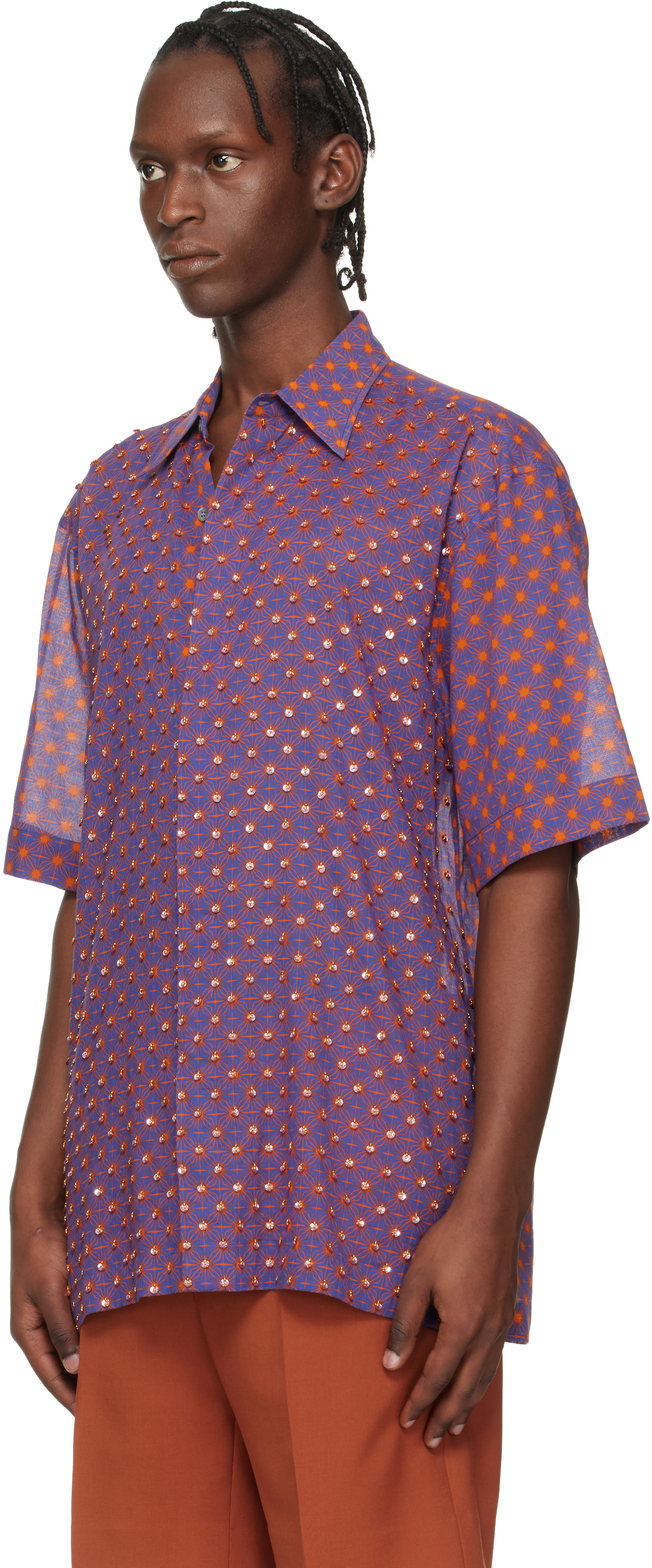 Dries Van Noten: Purple Sequinned Shirt | SSENSE