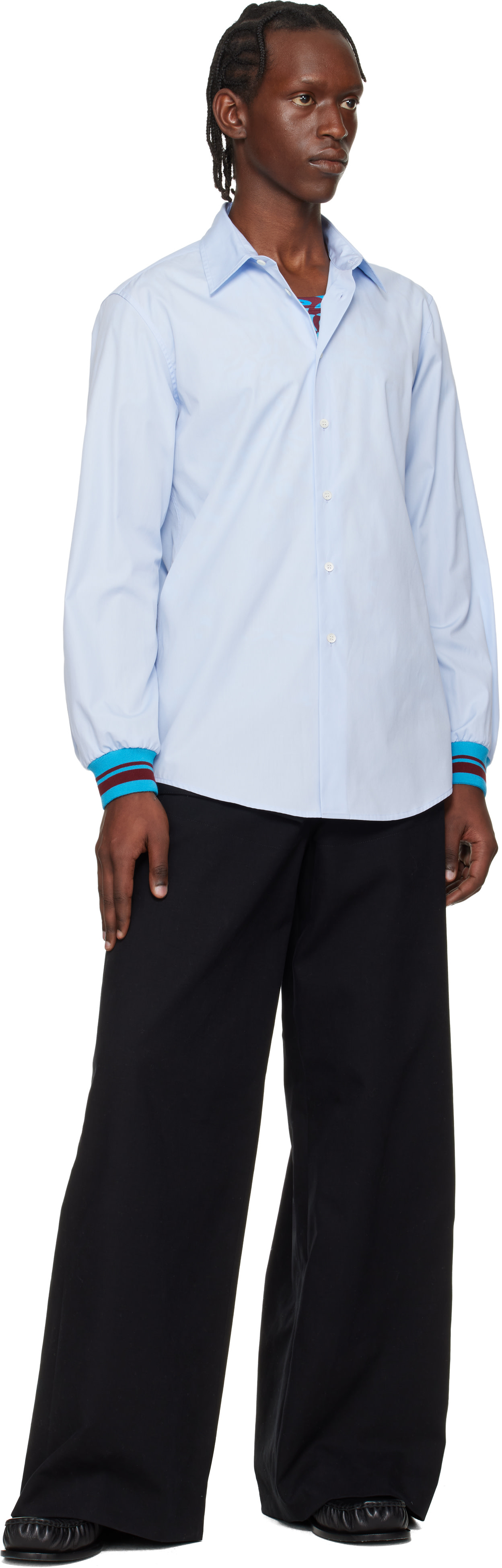 Dries Van Noten: Blue Poplin Shirt | SSENSE