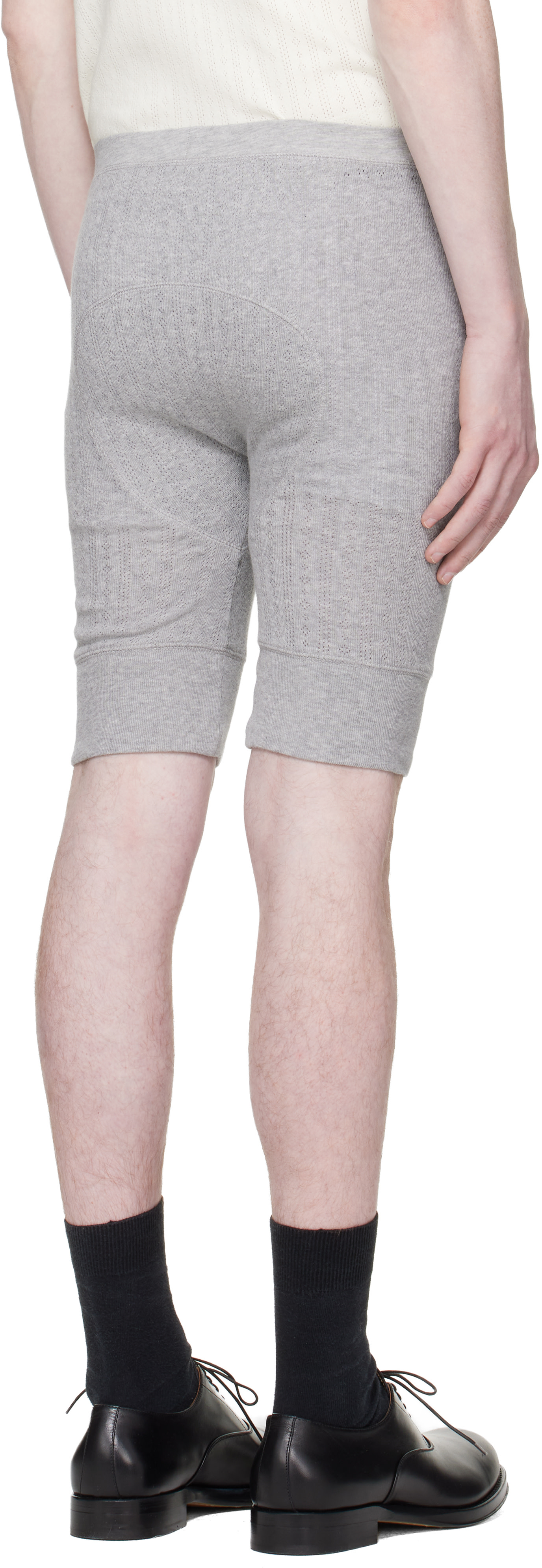 Dries Van Noten - Short gris en pointelle