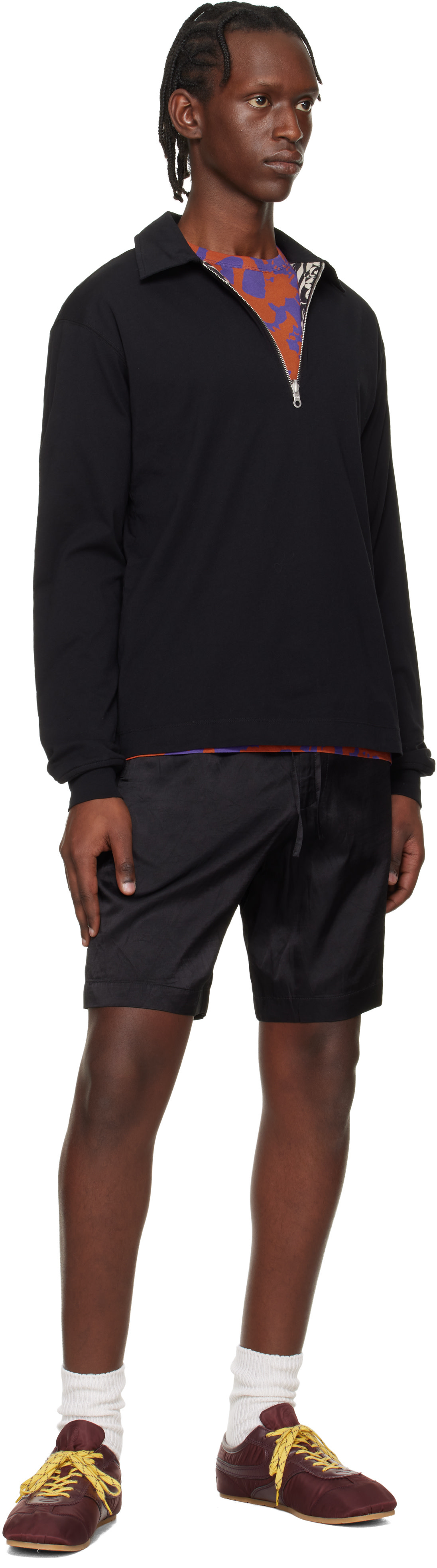 Dries Van Noten: Black Viscose Cotton Shorts | SSENSE