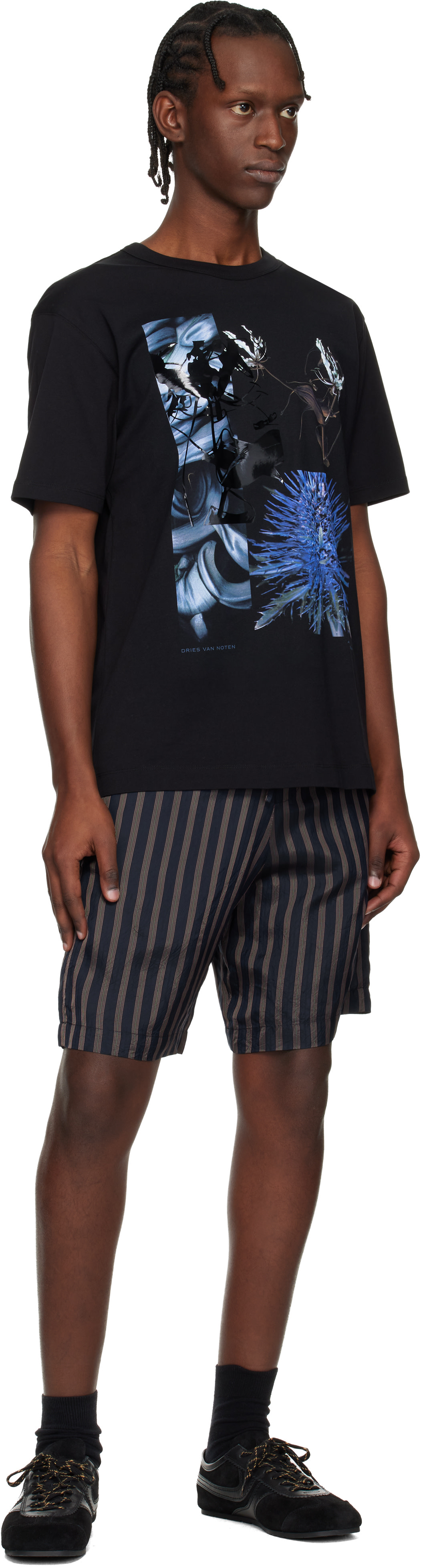 Dries Van Noten - 네이비 큐프라 쇼츠