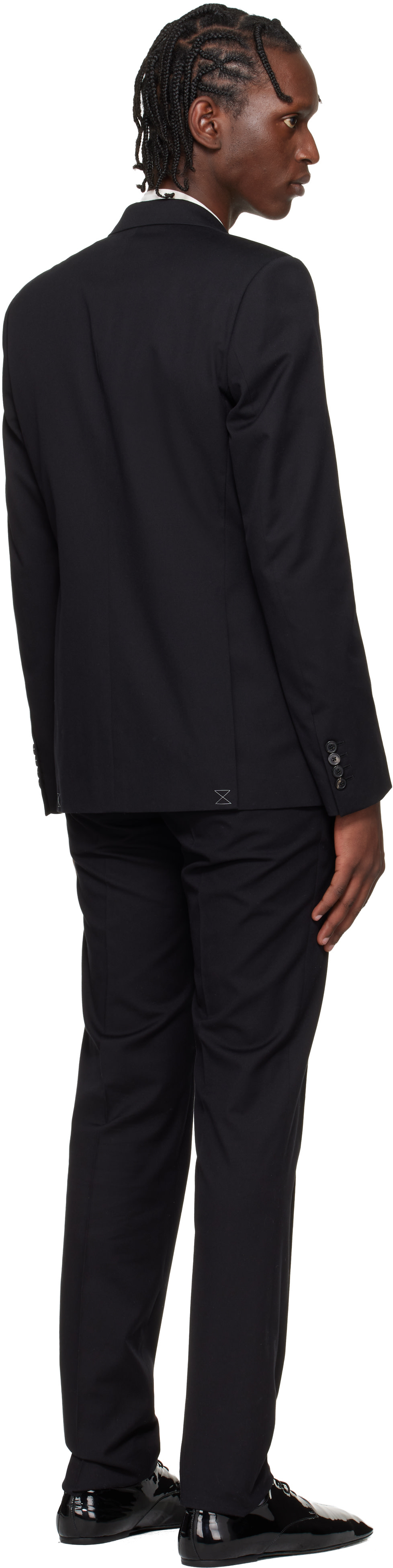 【高級】DRIES VAN NOTEN スーツ　44 黒 Dries Van Noten: Black Single-Breasted Suit | SSENSE