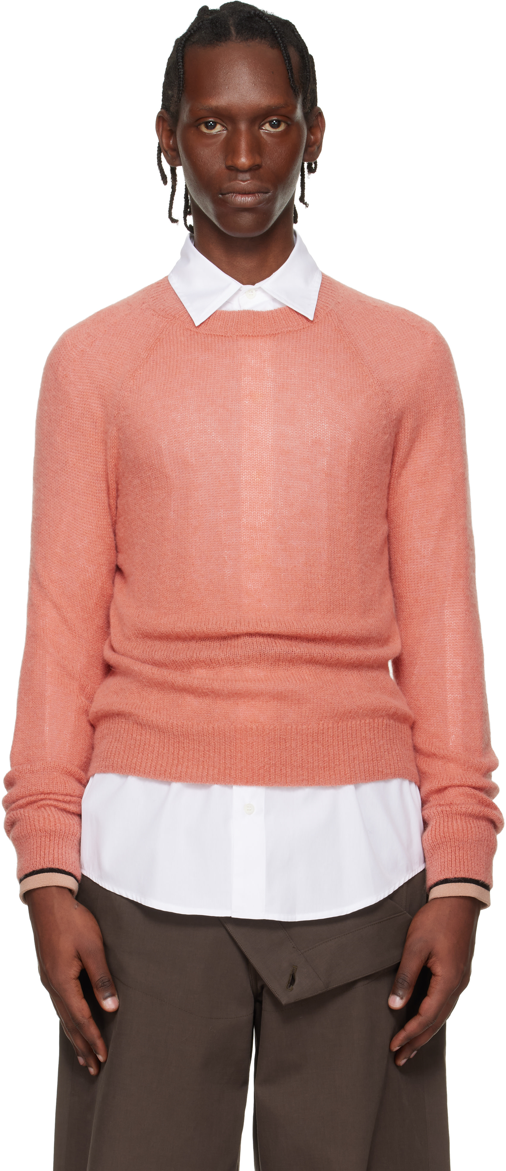 Dries Van Noten - Pull rose en alpaga