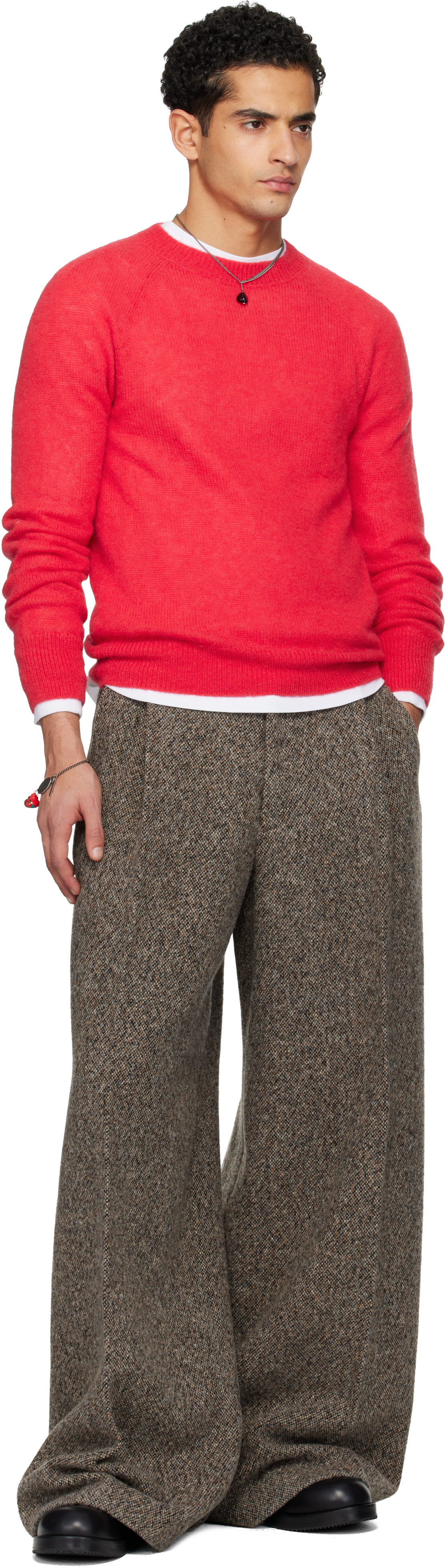Dries Van Noten: Red Alpaca Sweater | SSENSE