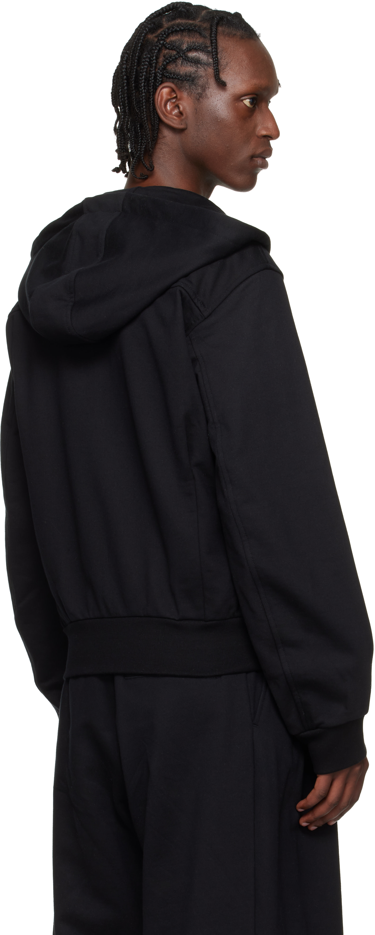 Dries Van Noten: Black Loose Zipped Hoodie | SSENSE
