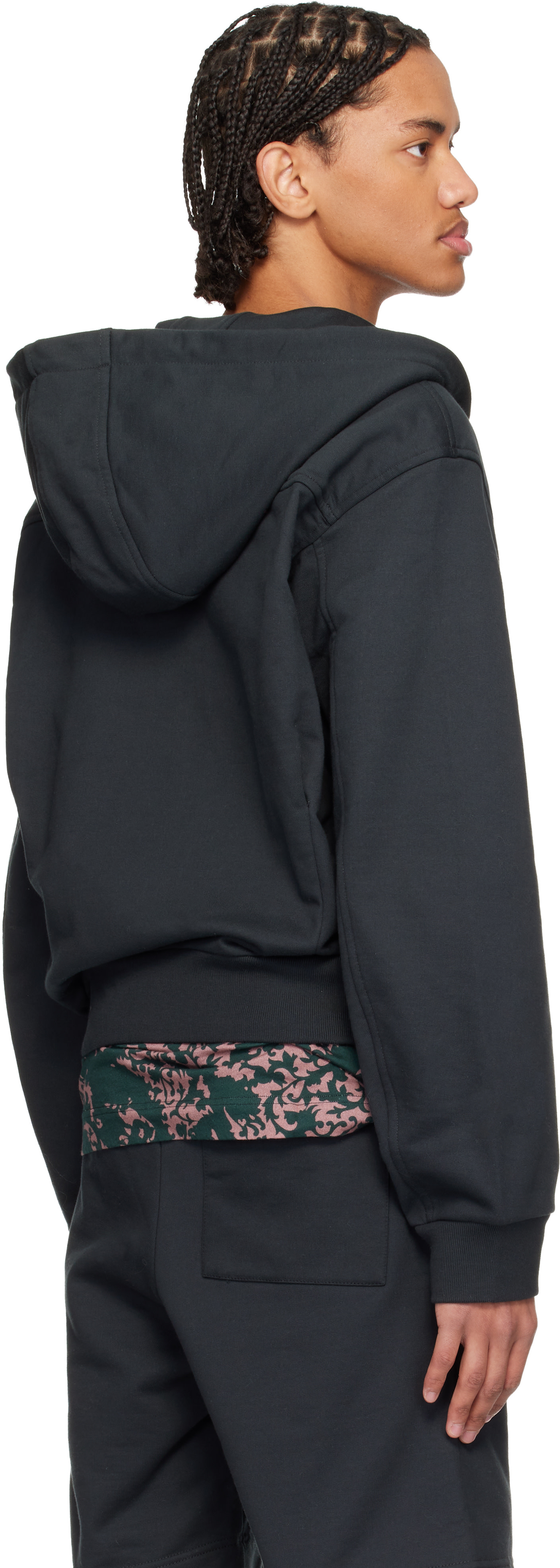 Dries Van Noten - Pull à capuche décontracté noir à glissière