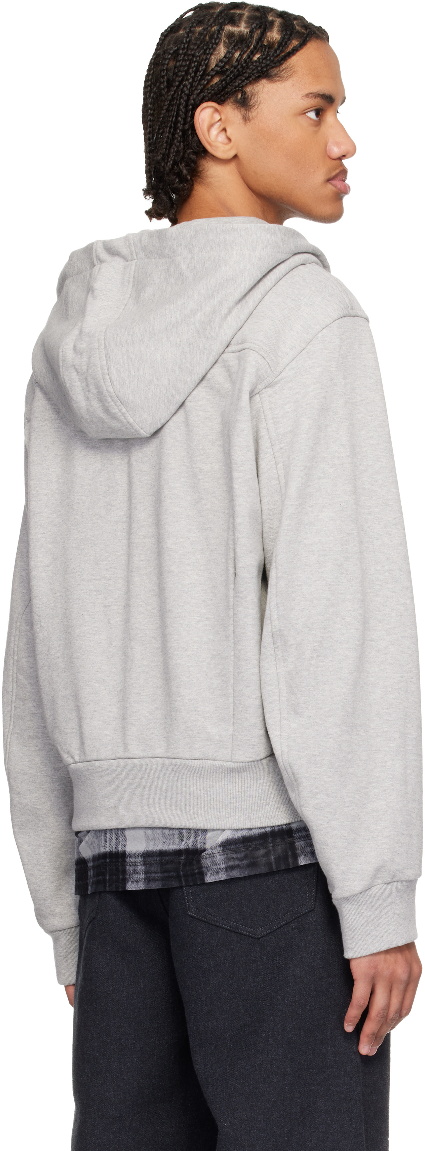 Dries Van Noten: Gray Loose Zipped Hoodie | SSENSE
