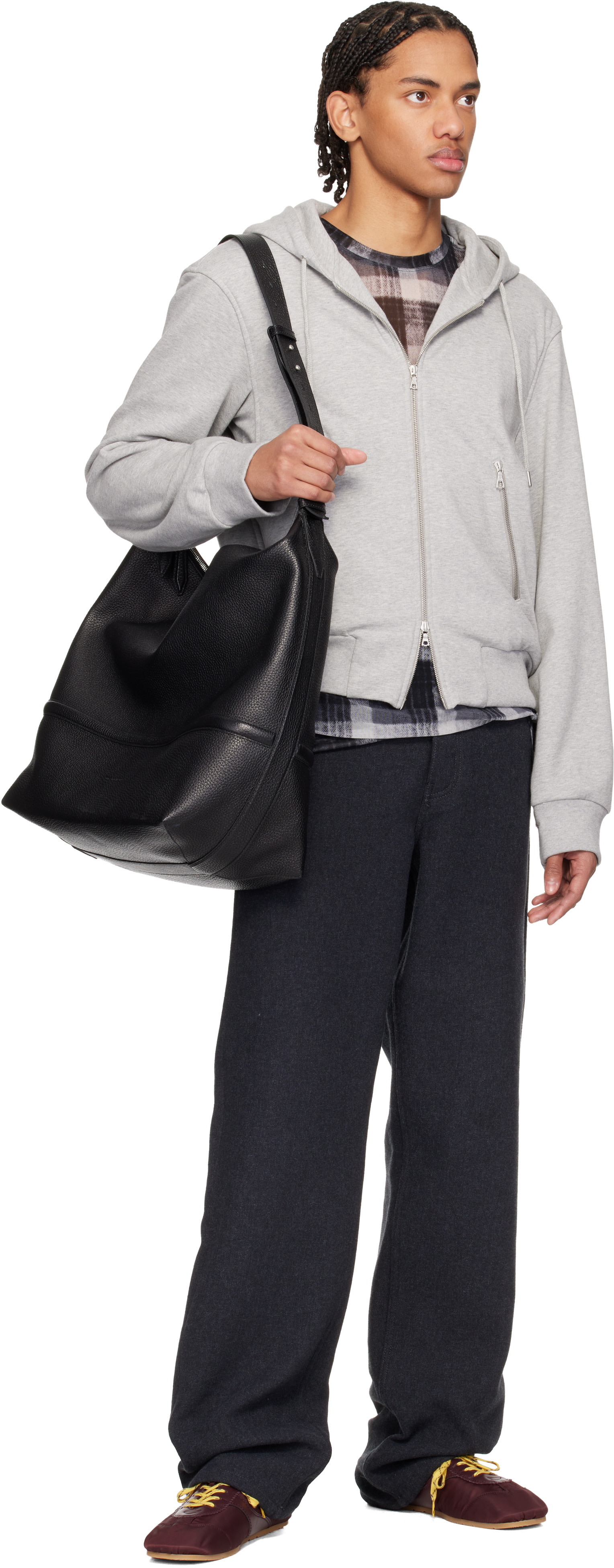 Dries Van Noten: Gray Loose Zipped Hoodie | SSENSE