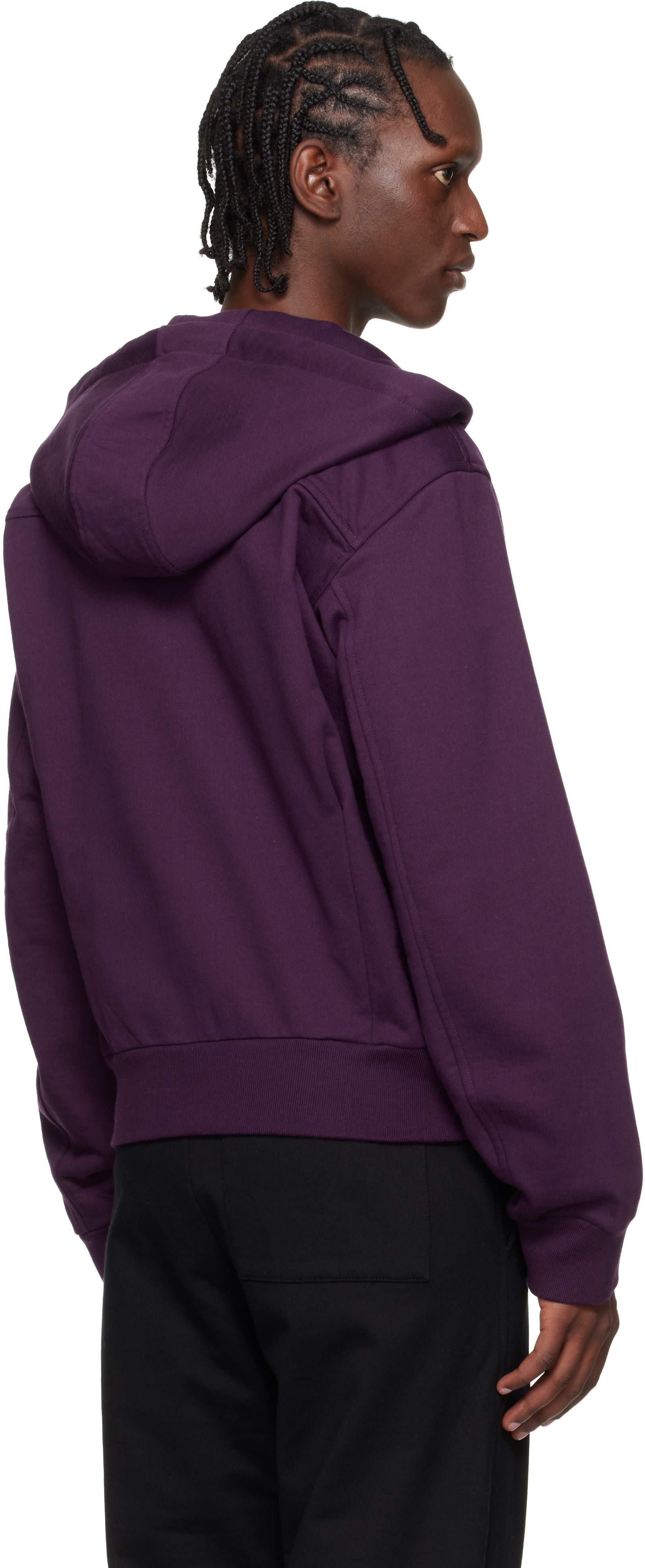Dries Van Noten - Pull à capuche décontracté mauve à glissière