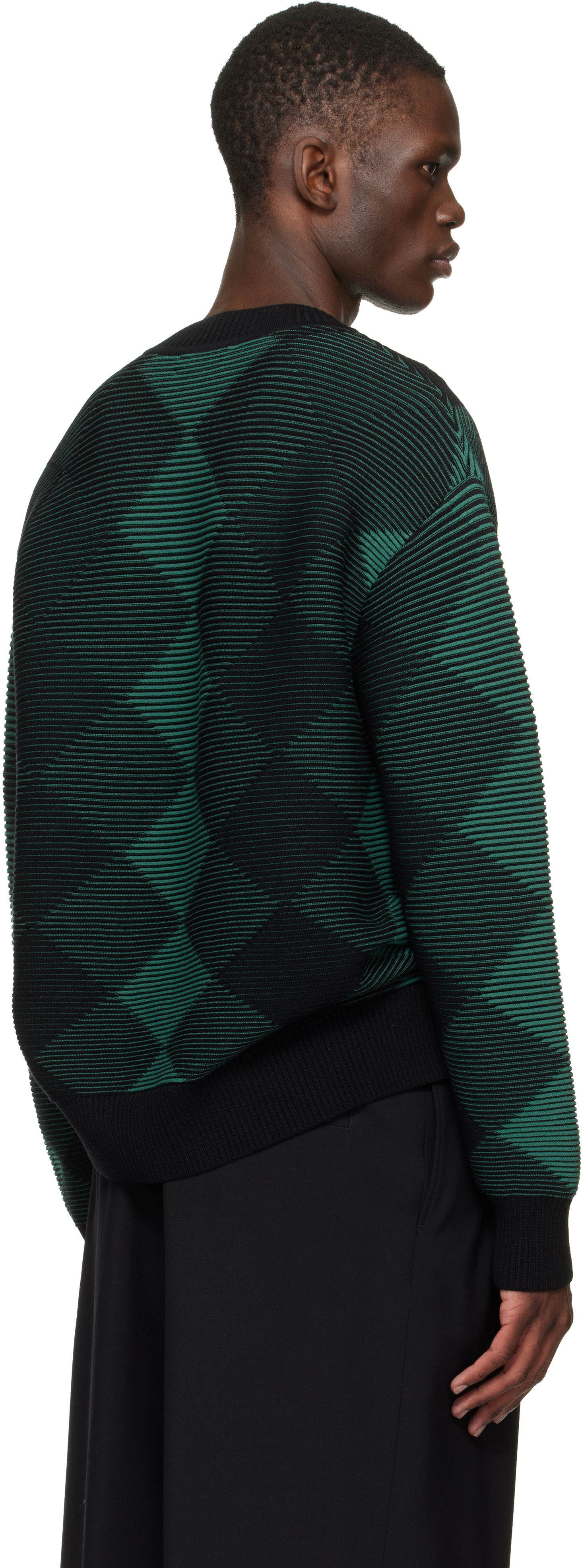 Dries Van Noten - Pull vert à motif argyle