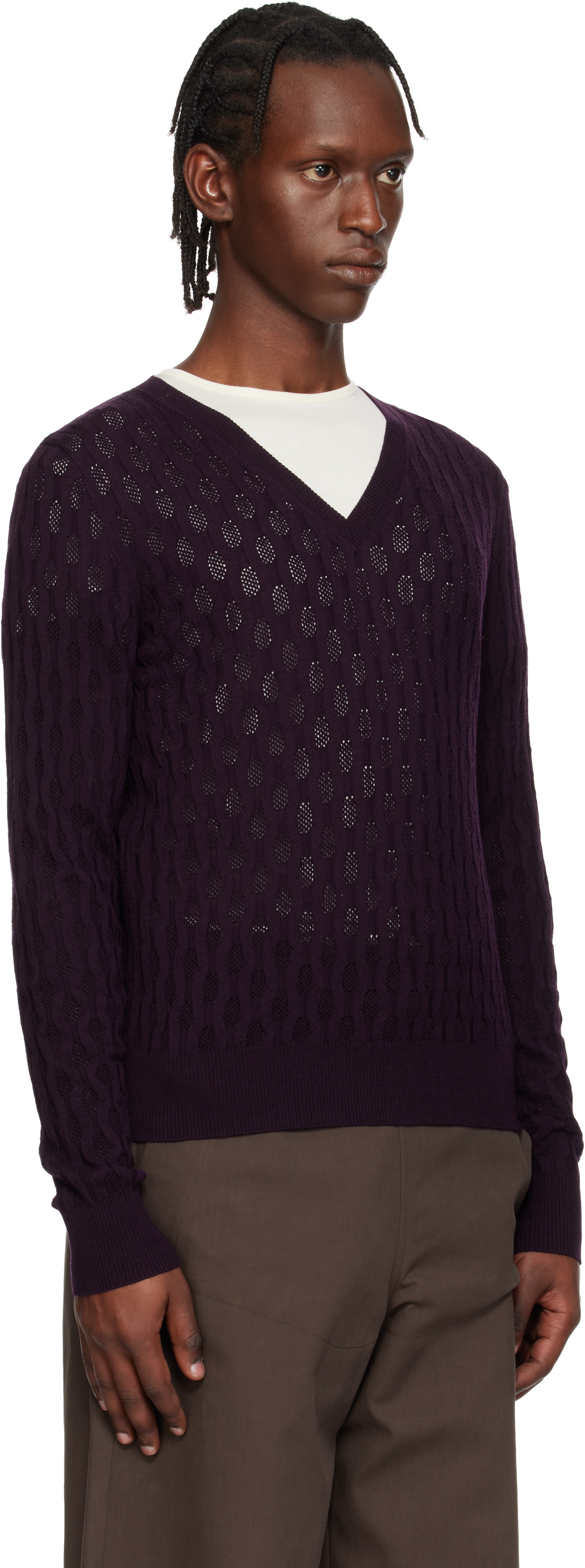 Dries Van Noten - 퍼플 니트 스웨터