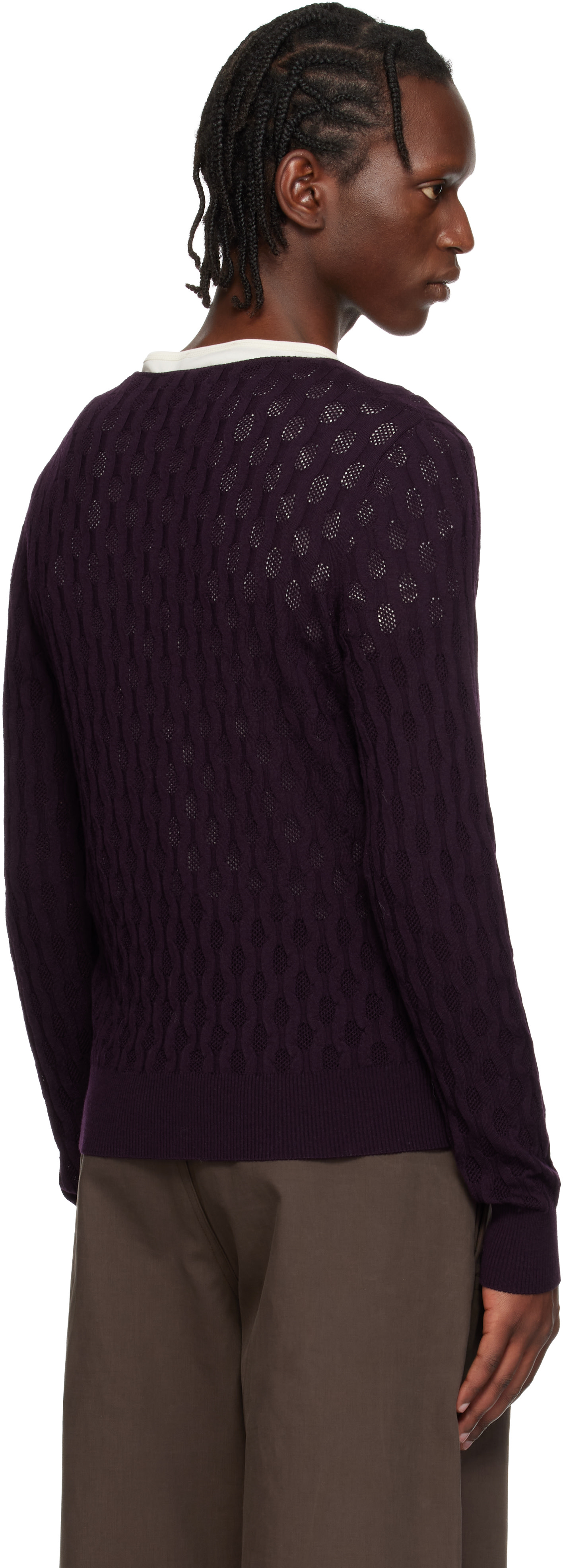 Dries Van Noten - 퍼플 니트 스웨터