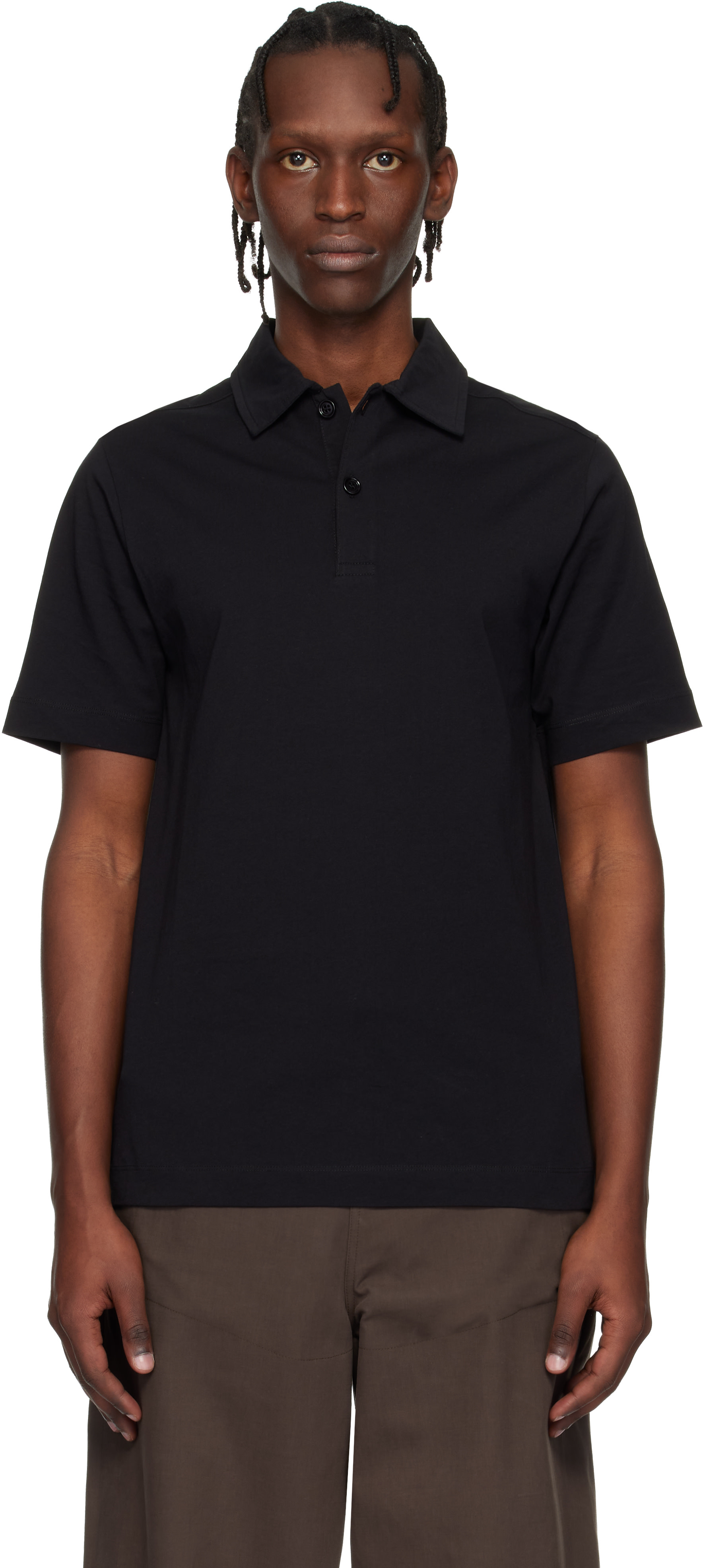 Dries Van Noten - ブラック Cotton Jersey ポロシャツ