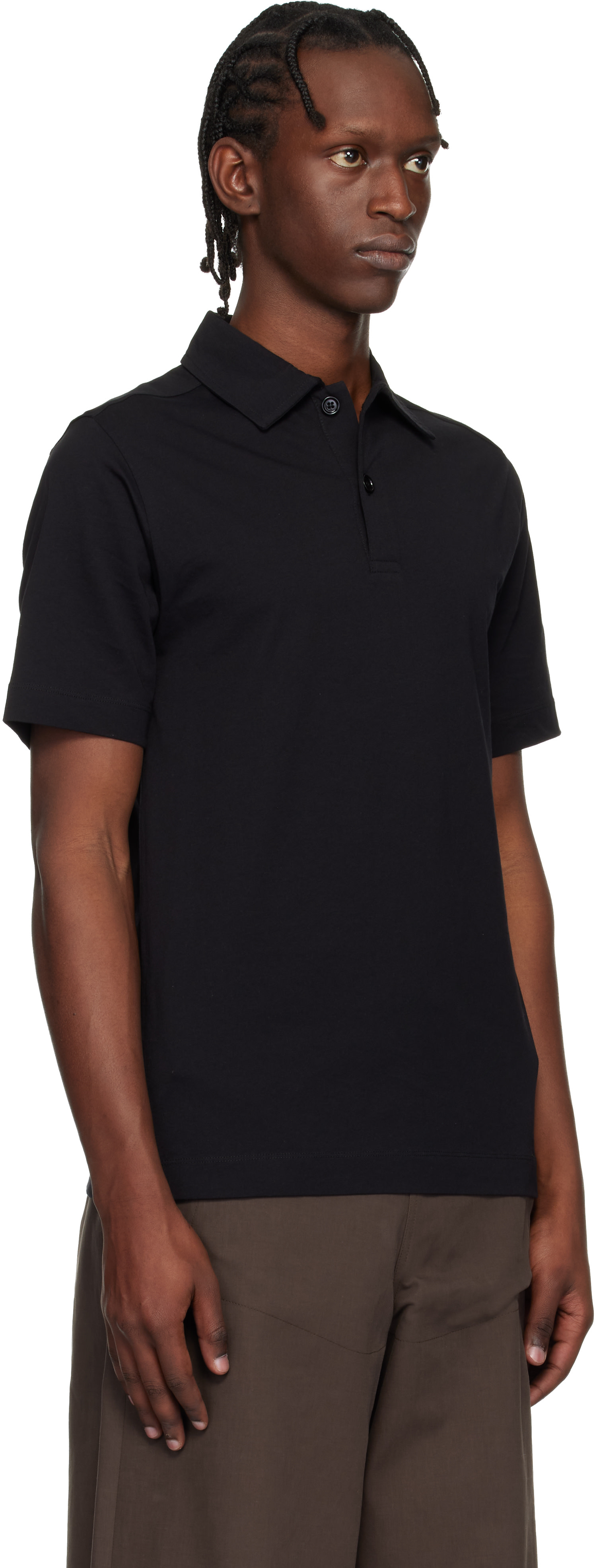 Dries Van Noten - ブラック Cotton Jersey ポロシャツ