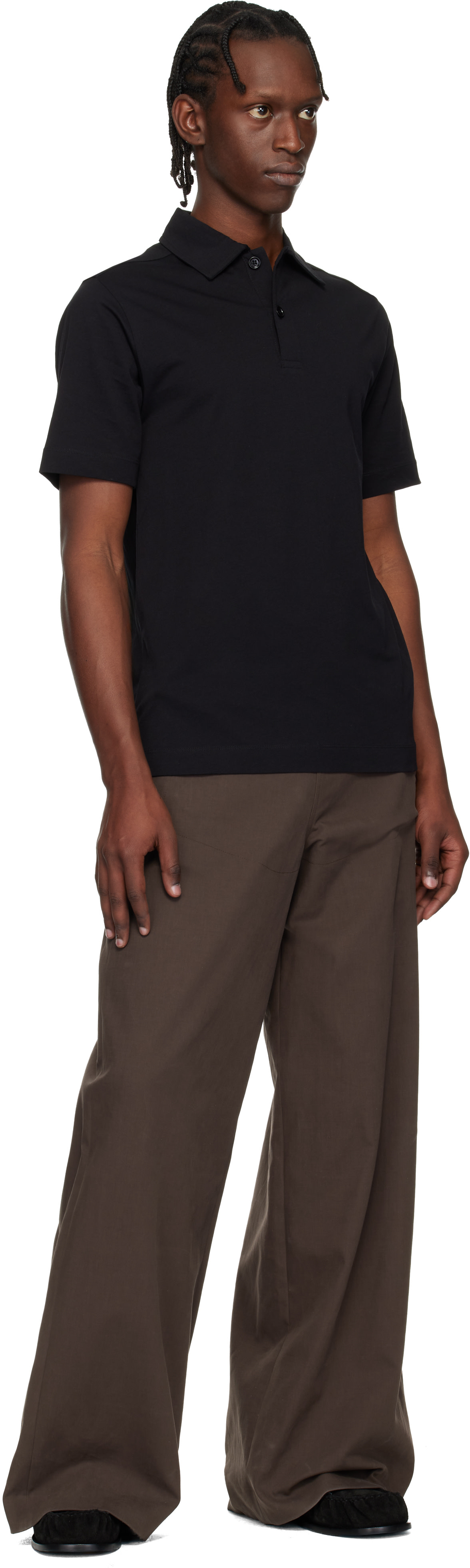 Dries Van Noten - ブラック Cotton Jersey ポロシャツ