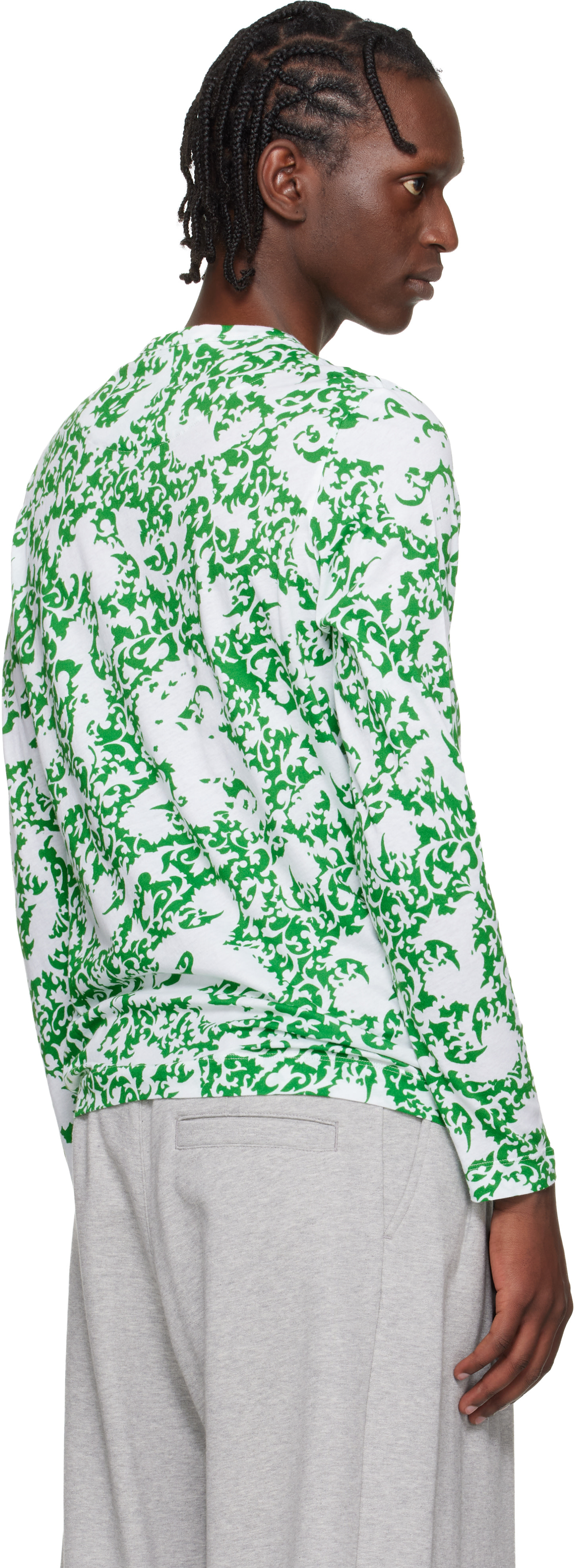 Dries Van Noten: Green & White Floral T-shirt | SSENSE