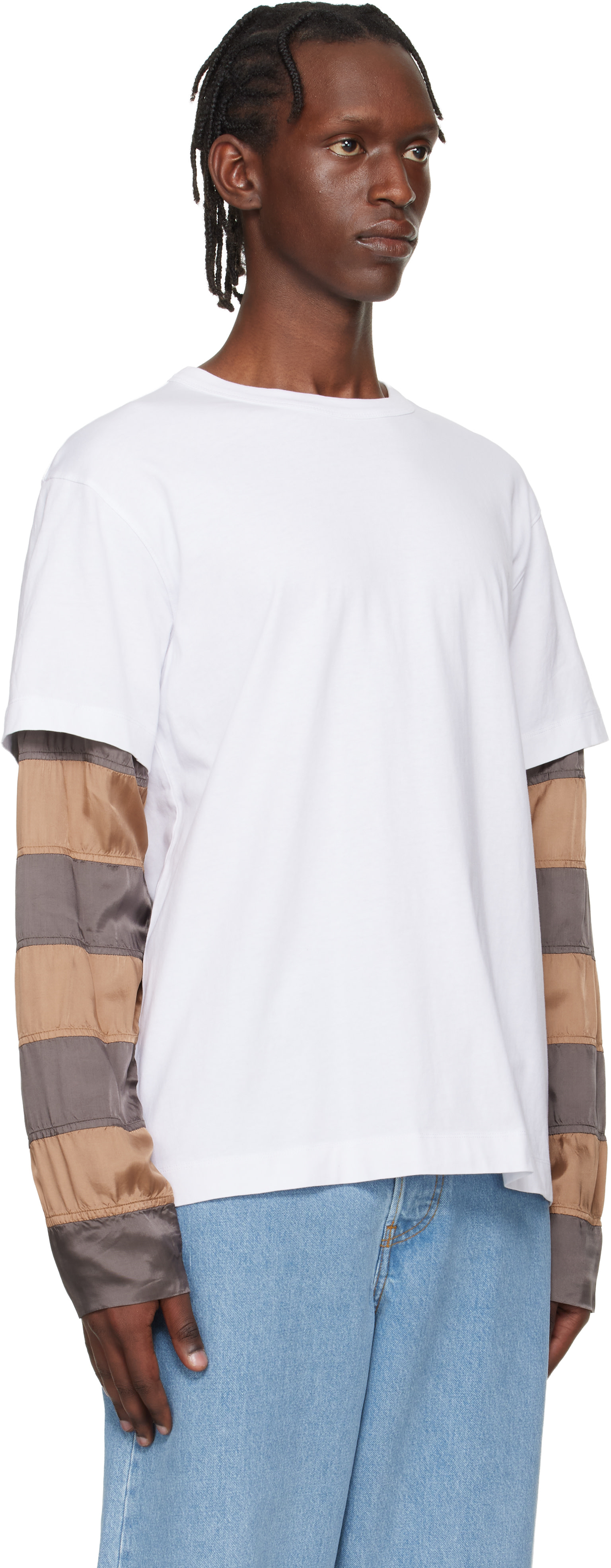 DRIES VAN NOTEN 半袖　Mサイズ Dries Van Noten: White Contrast Sleeves T-shirt | SSENSE