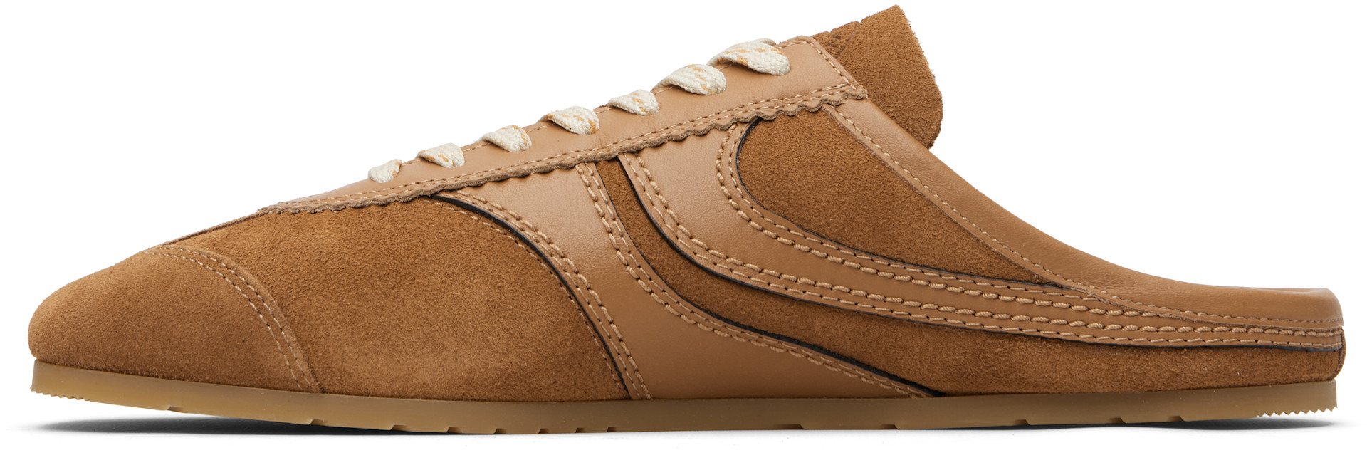 Dries Van Noten: ブラウン スエード ミュールスニーカー | SSENSE 日本
