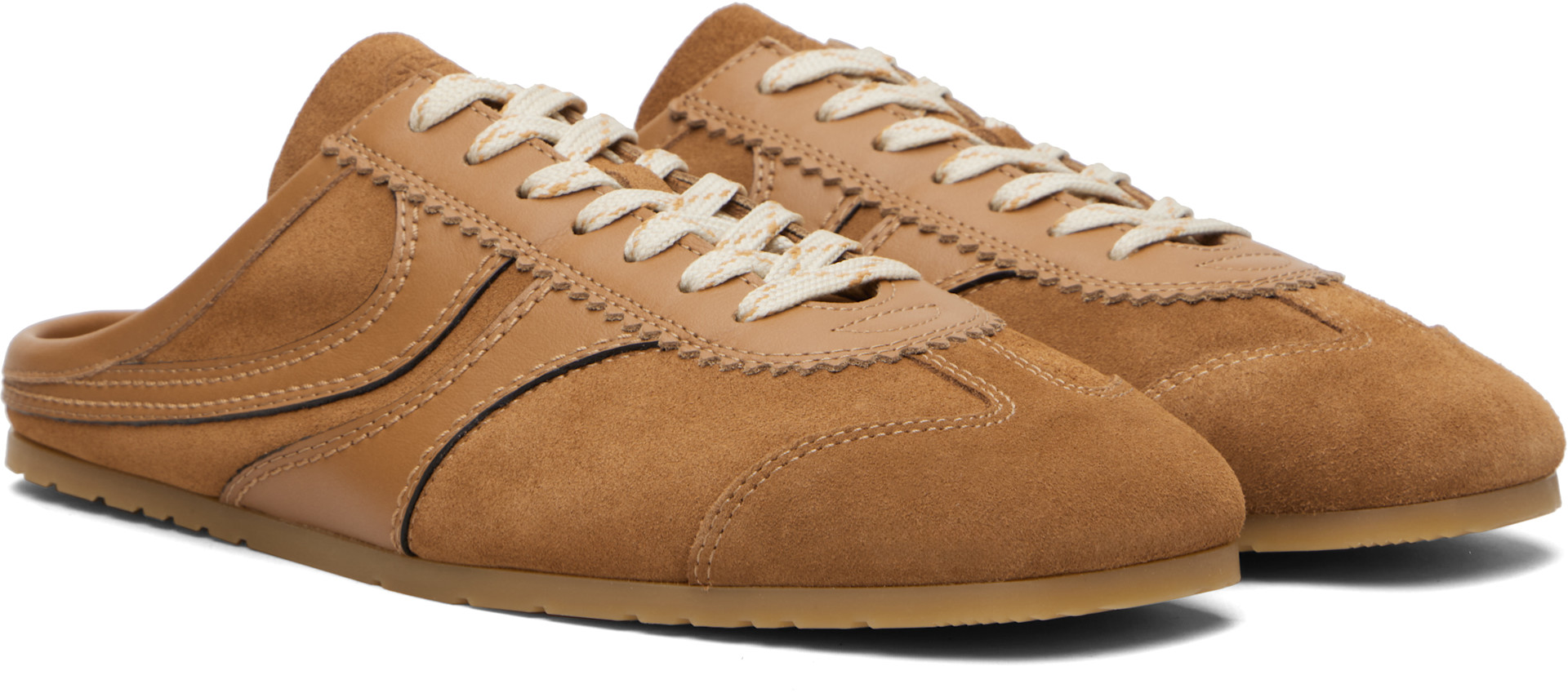 ス*ル様 即決あり　破格 DRIES VAN NOTEN レザーシューズ44 Dries Van Noten: Brown Suede Mule Sneakers | SSENSE