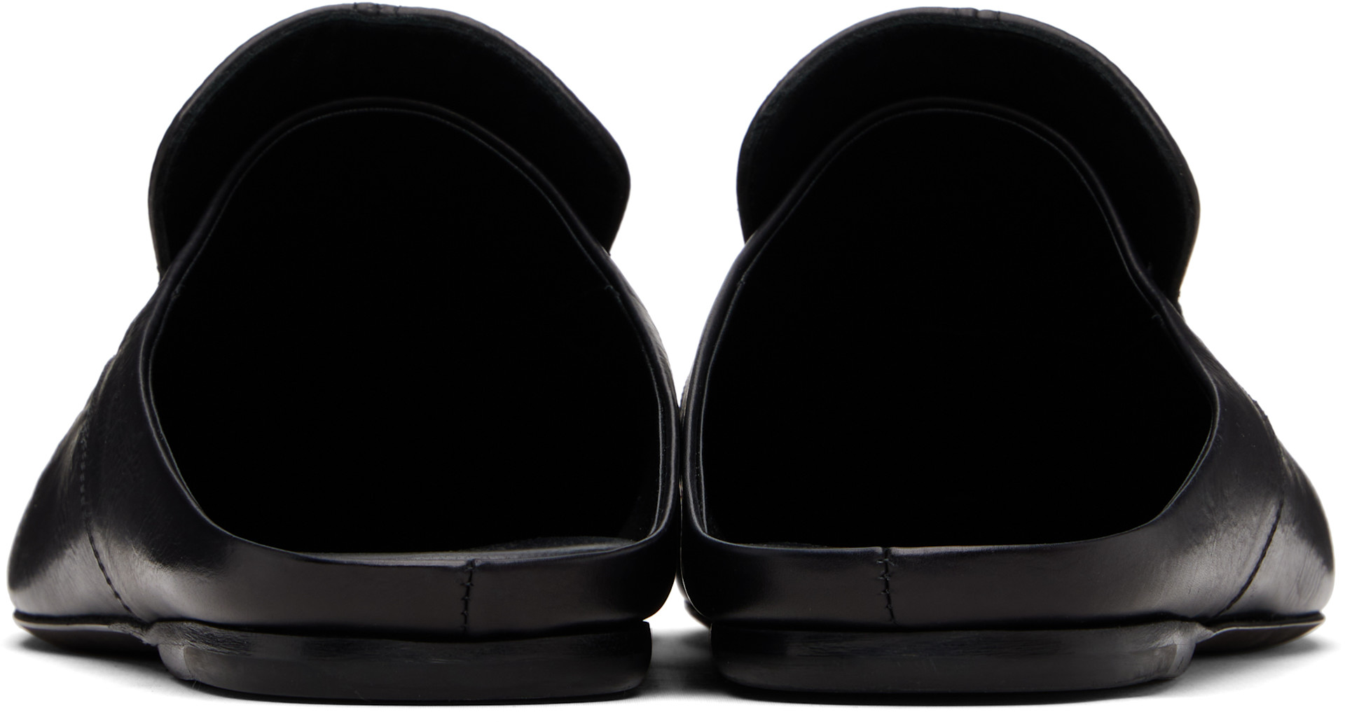 Dries Van Noten: Black Leather Mule Slip-on Loafers | SSENSE