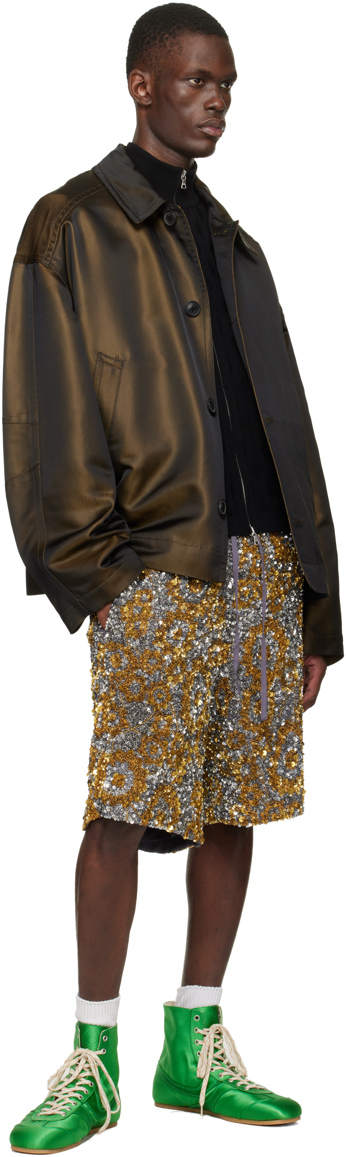 DRIES VAN NOTEN ラメタンクトップ　S DRIES VAN NOTEN Crushed Velvet tank-top | Black | FARFETCH