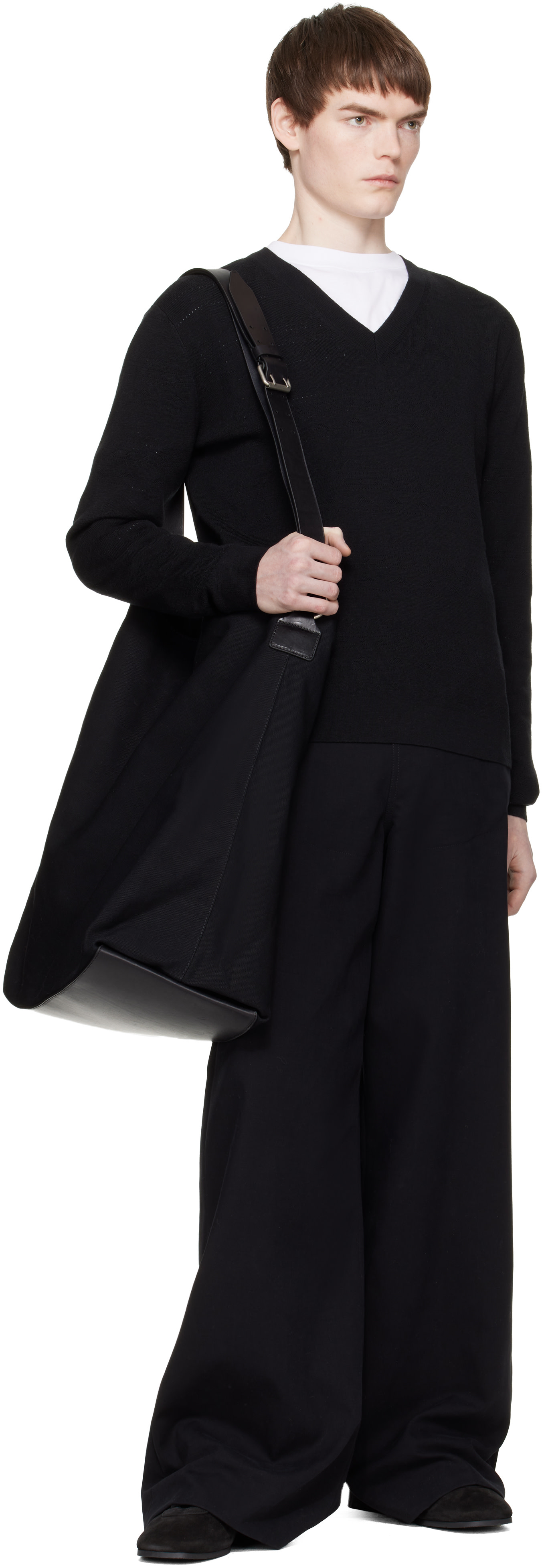 Dries Van Noten - Baskets noires en suède